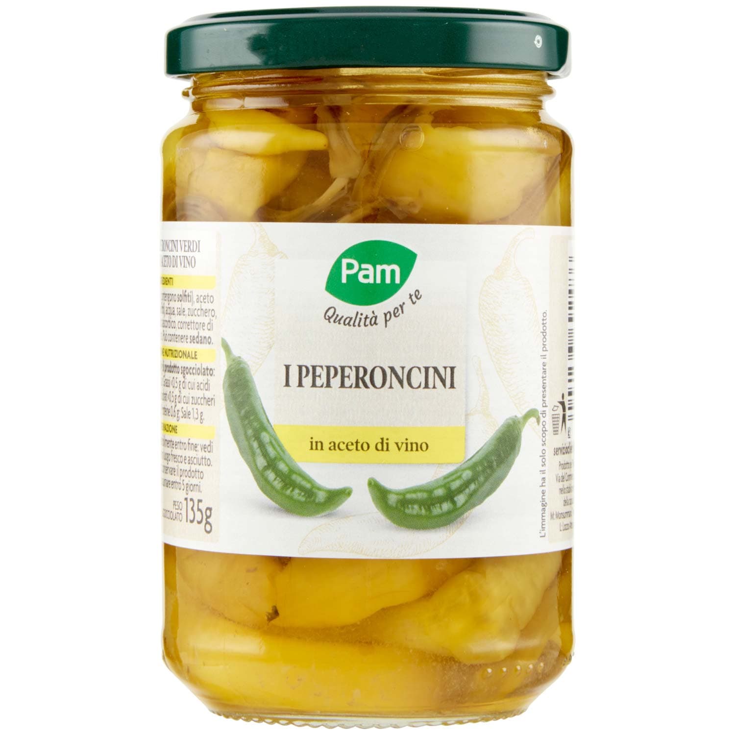 PAM Qualità per te Peperoncini verdi in aceto di vino 250 g – immagine 2
