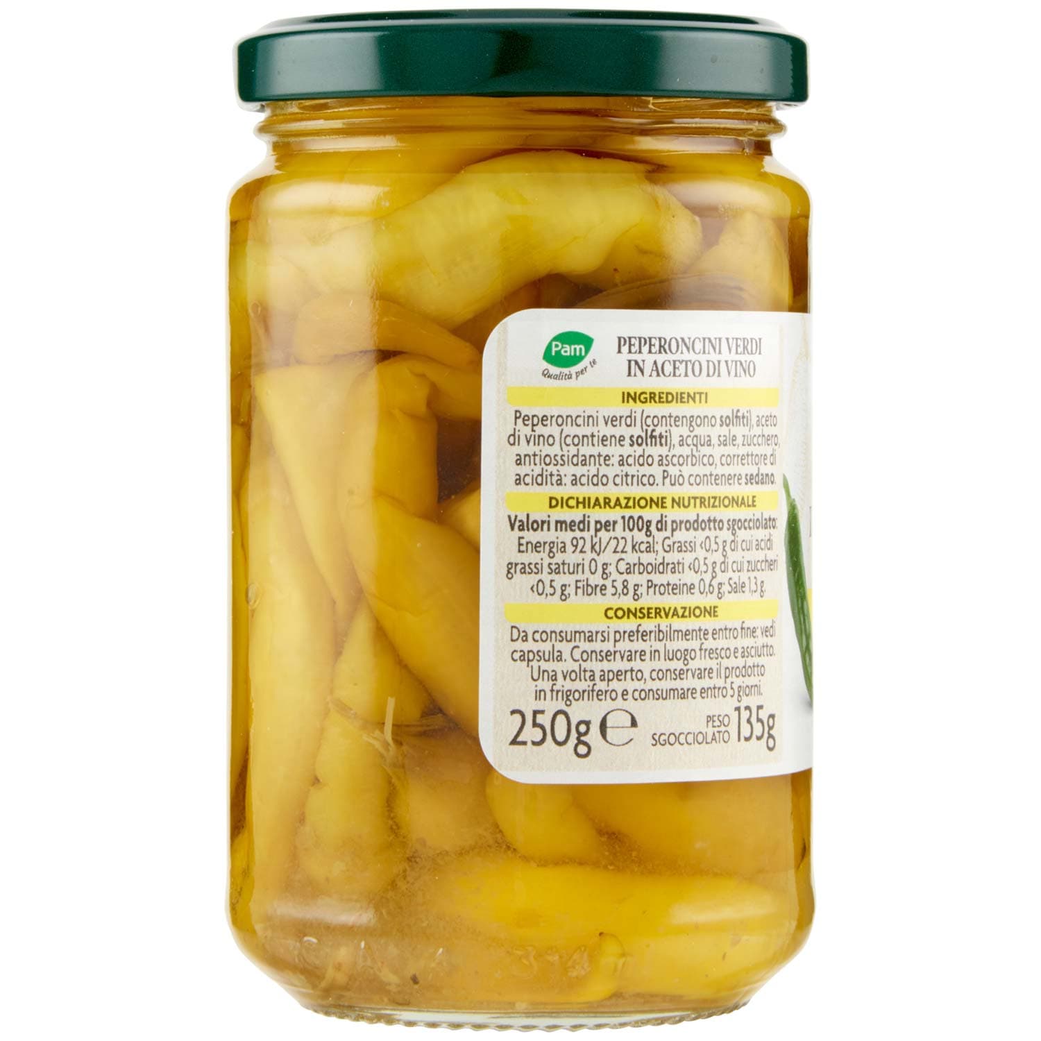 PAM Qualità per te Peperoncini verdi in aceto di vino 250 g – immagine 3