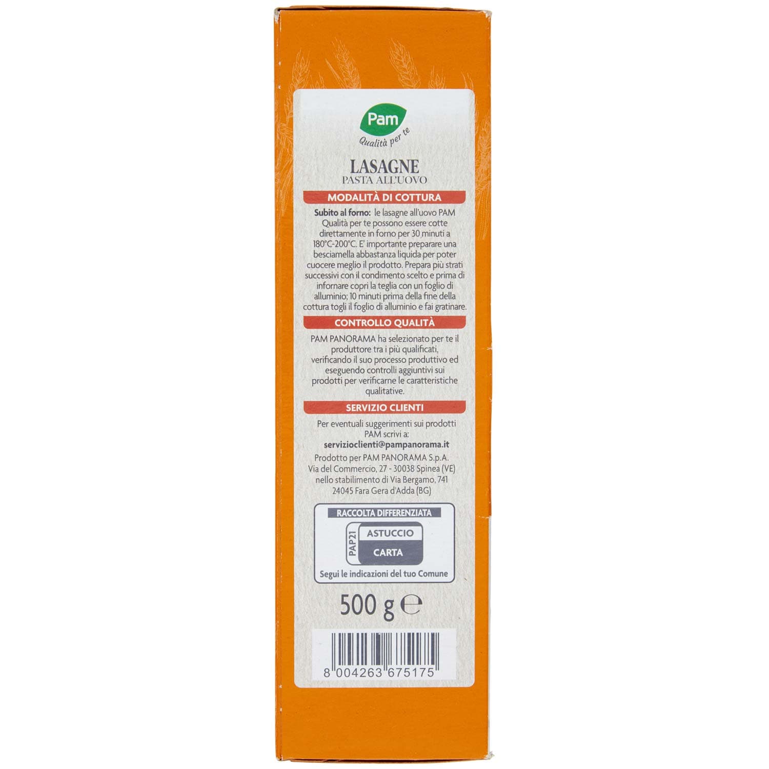 PAM Qualità per te Lasagne 500 g – immagine 3