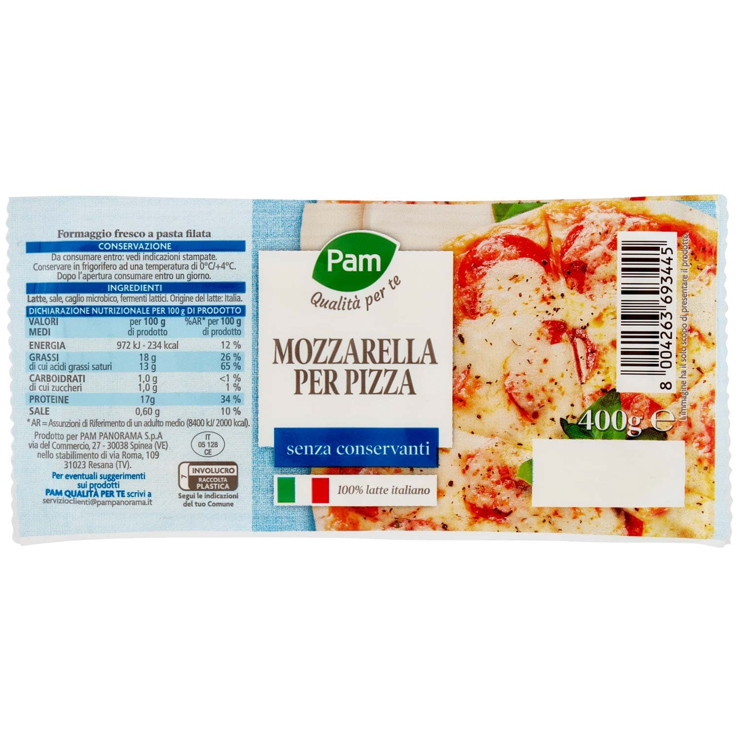 PAM Qualità per te Mozzarella per Pizza 400 g – immagine 2