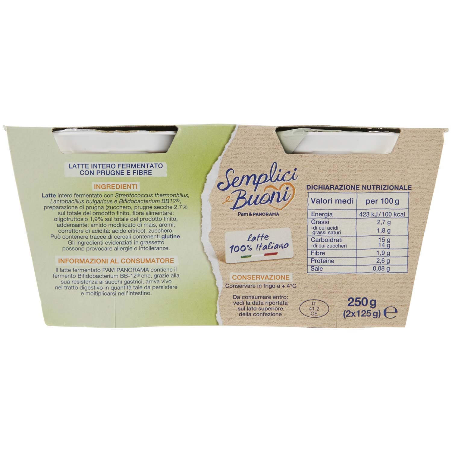 SEMPLICI E BUONI Probiotico con Prugne e Fibre 250 g (125 g x 2) – immagine 4