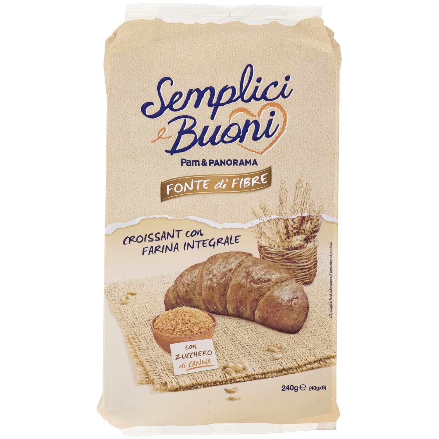 SEMPLICI E BUONI Fonte di Fibre Croissant con farina integrale 240g (40g x 6) – immagine 2
