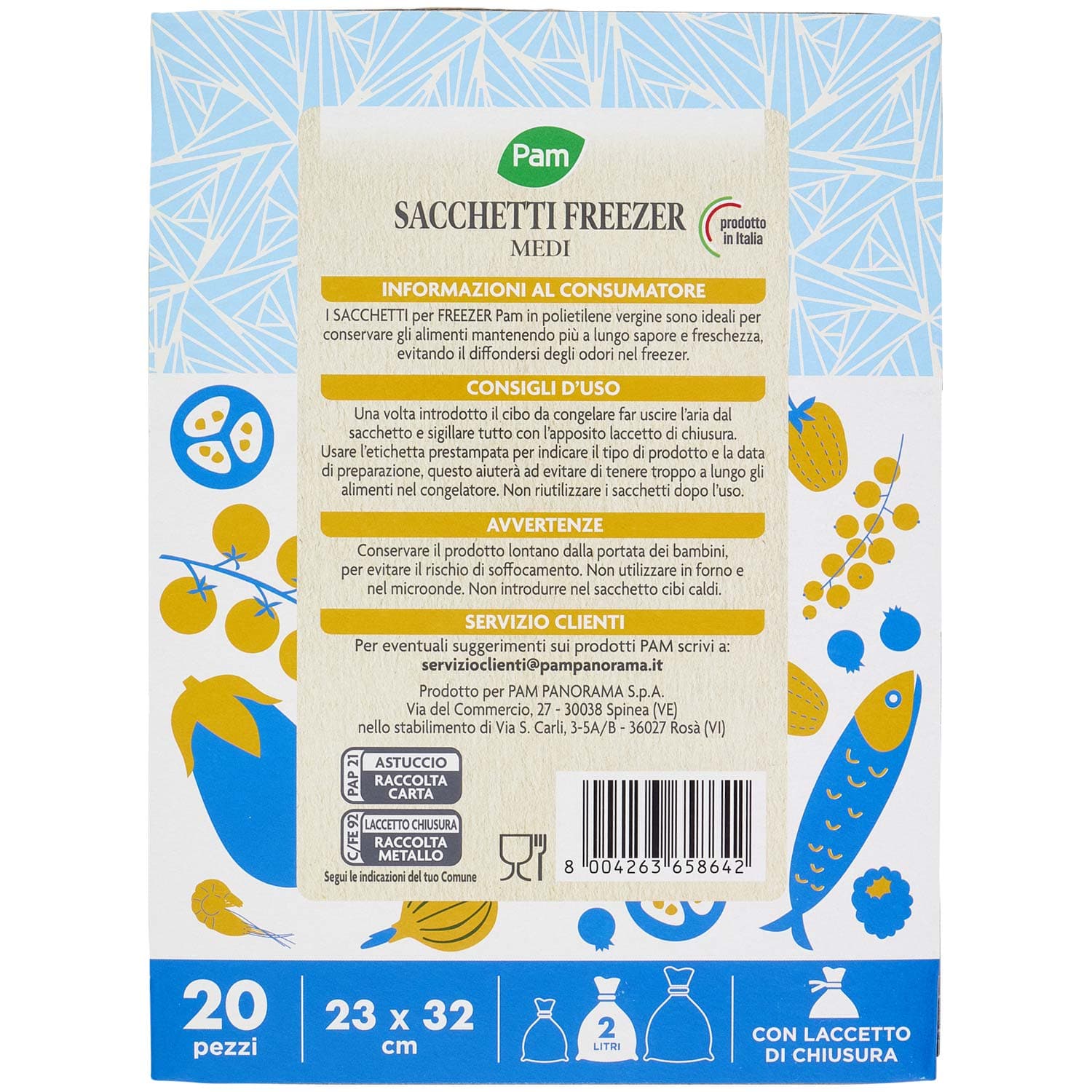 PAM PANORAMA Sacchetti Freezer 23x32 cm 20 pz – immagine 4