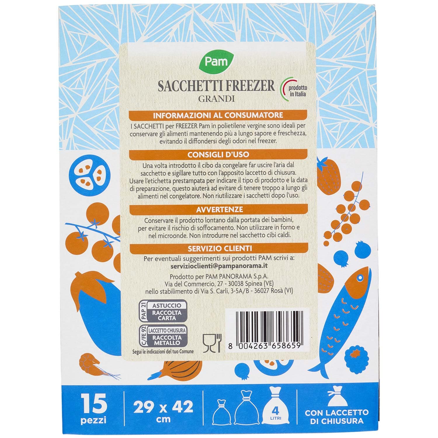 PAM PANORAMA Sacchetti Freezer 29x42 cm 15 pz – immagine 4