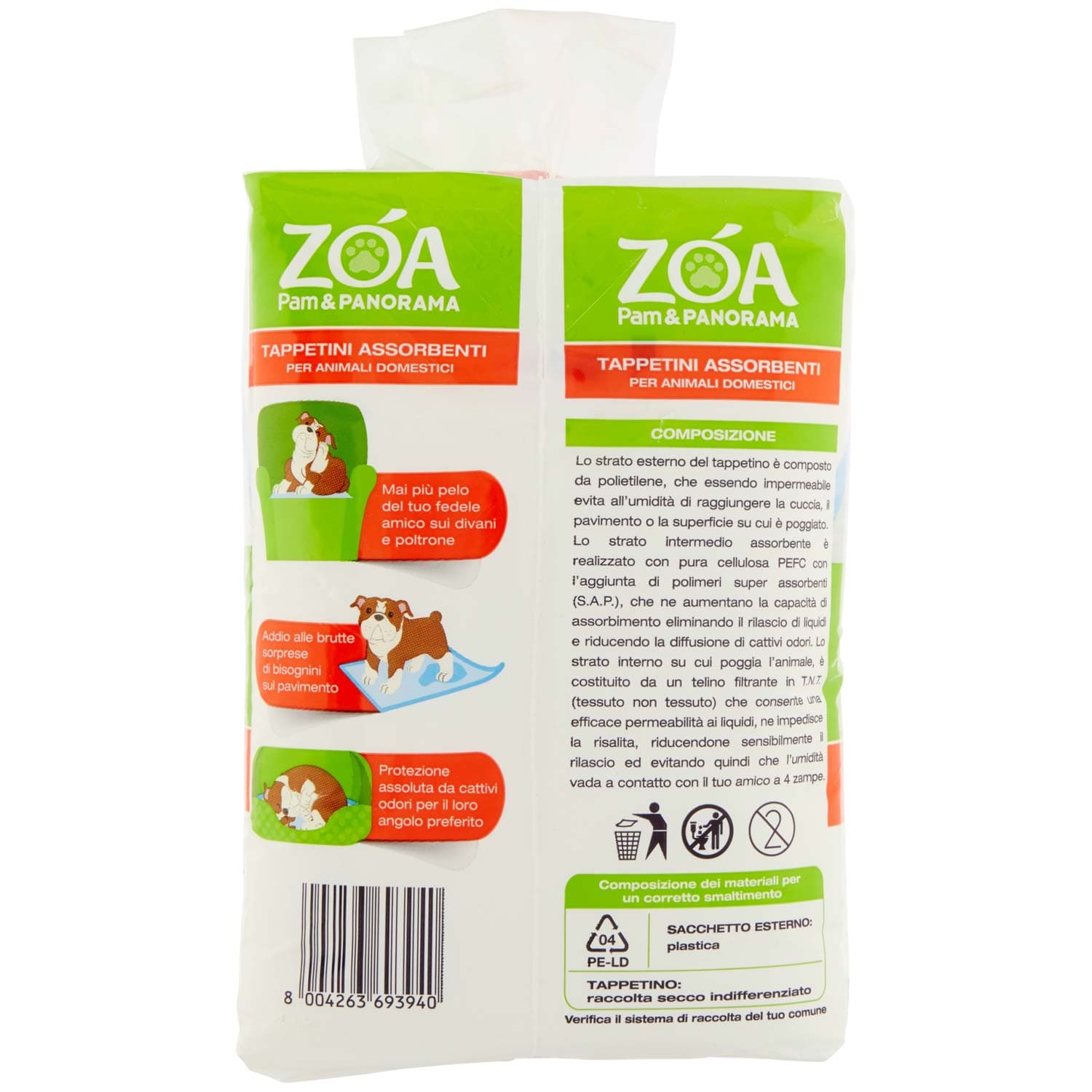 ZOA Tappetini Assorbenti per Animali Domestici Misura Media 60x60cm 10 pz – immagine 3