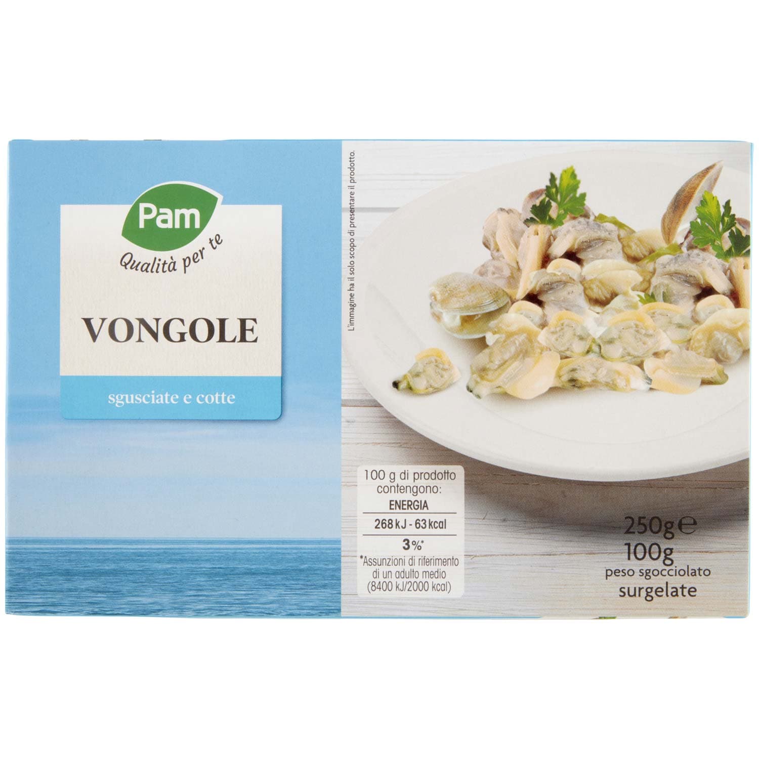 PAM PANORAMA Vongole cotte e sgusciate surgelate 250 g – immagine 2