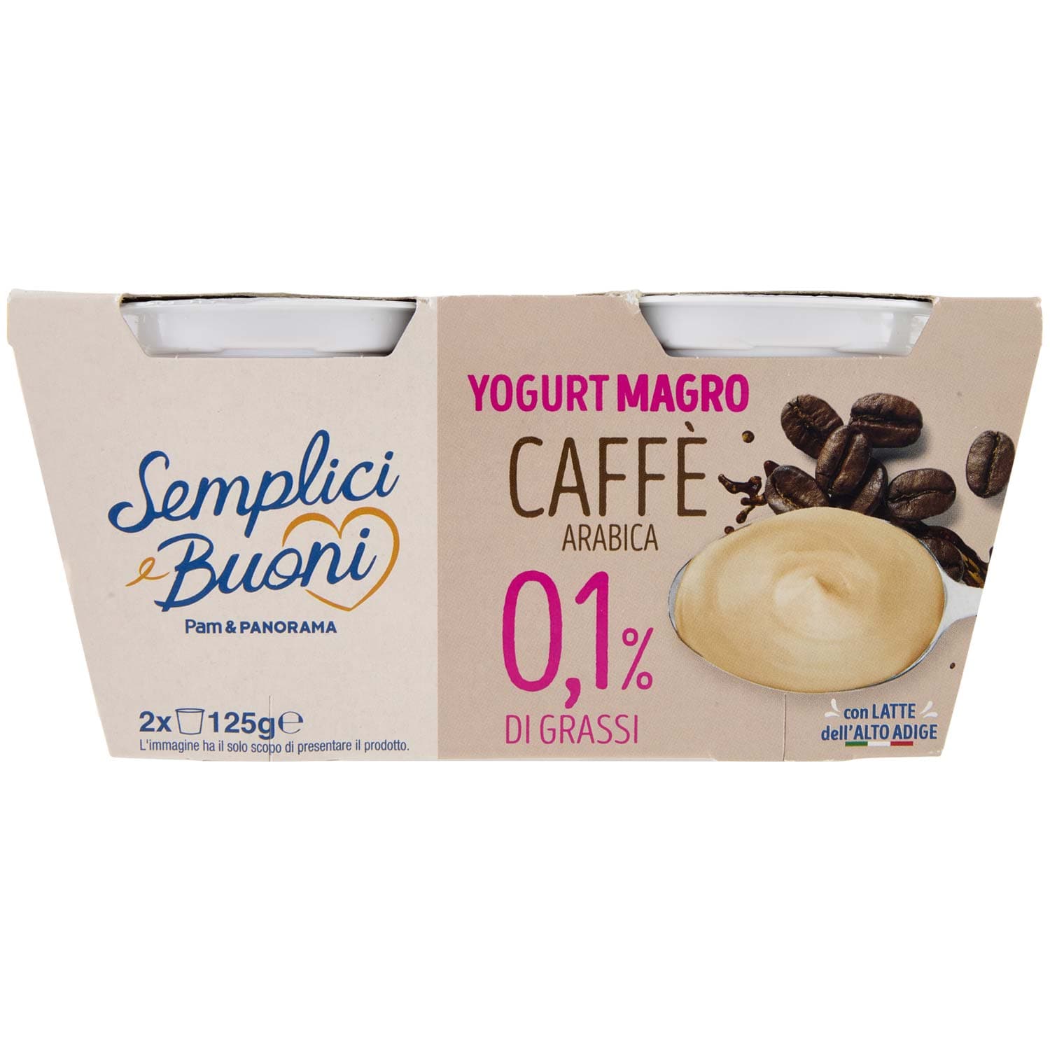SEMPLICI E BUONI 0,1% di Grassi Yogurt Magro Caffè Arabica 2 x 125 g – immagine 2