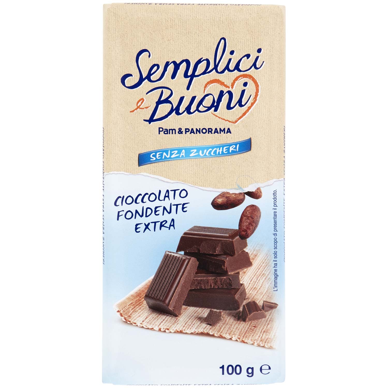SEMPLICI E BUONI Senza Zuccheri Cioccolato Fondente Extra 100 g – immagine 2
