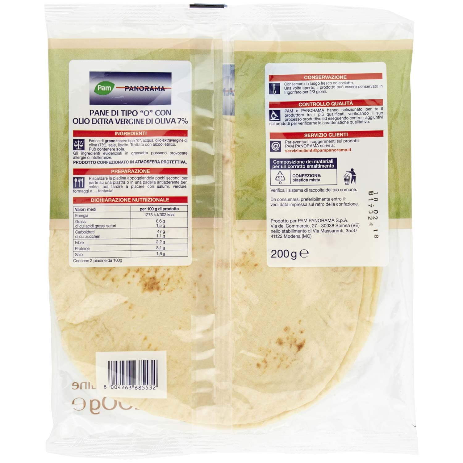 PAM PANORAMA Piadine all'olio extravergine d'oliva 2 piadine 200 g – immagine 4