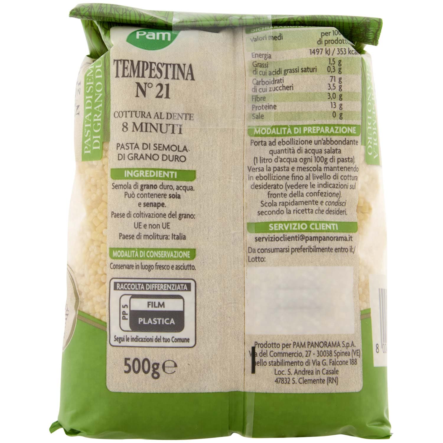 PAM Tempestina N° 21 Pasta di Semola di Grano Duro 500 g – immagine 4