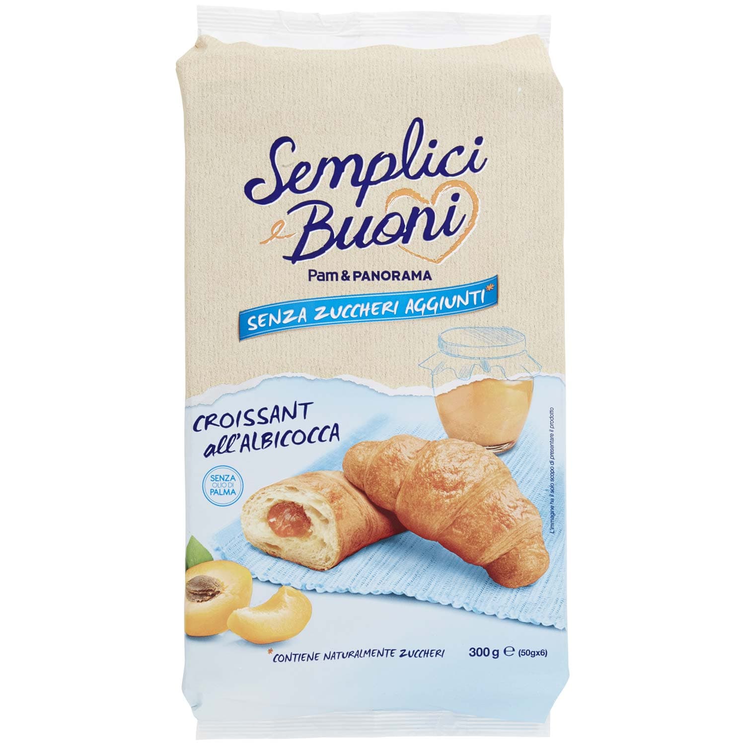 SEMPLICI E BUONI Senza zuccheri aggiunti Croissant all'Albicocca 300g (50gx6) – immagine 2