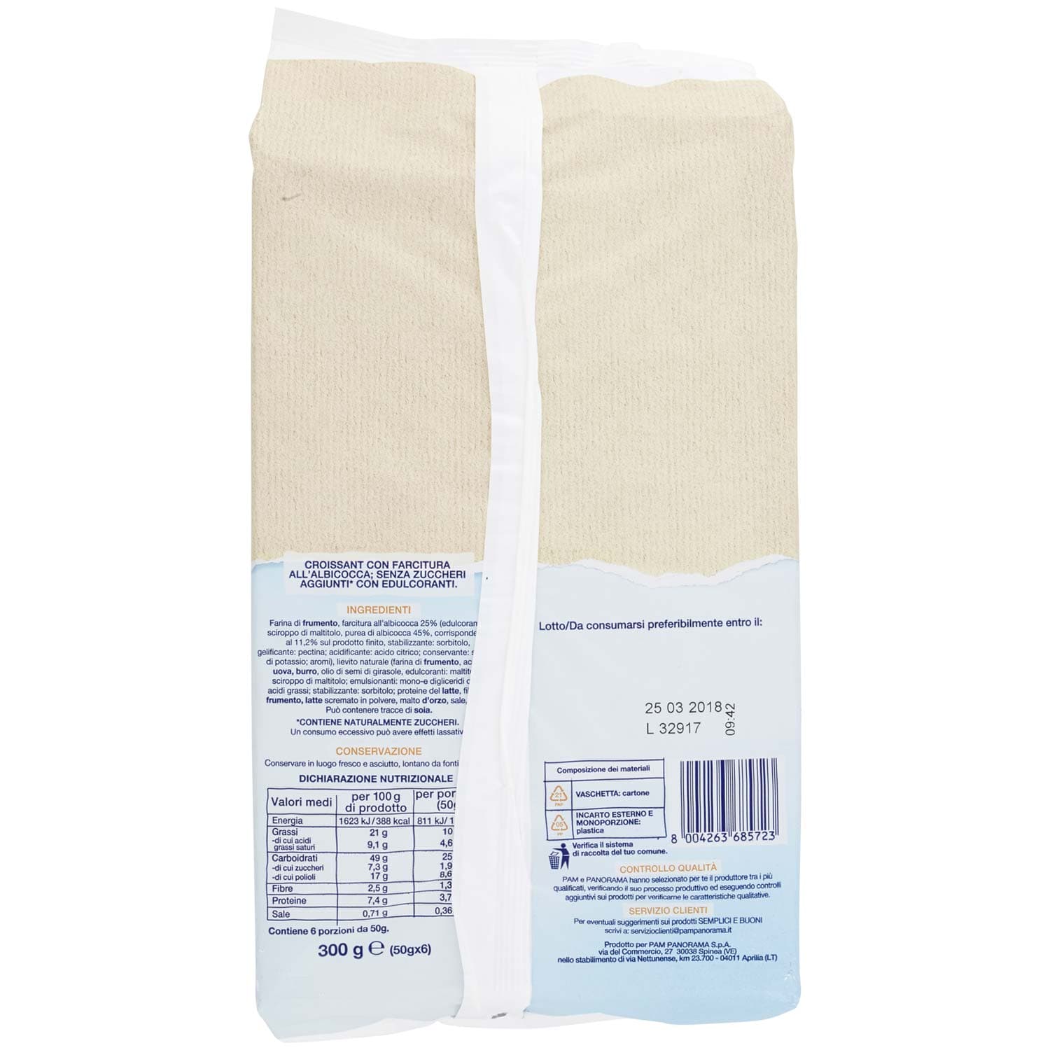 SEMPLICI E BUONI Senza zuccheri aggiunti Croissant all'Albicocca 300g (50gx6) – immagine 4