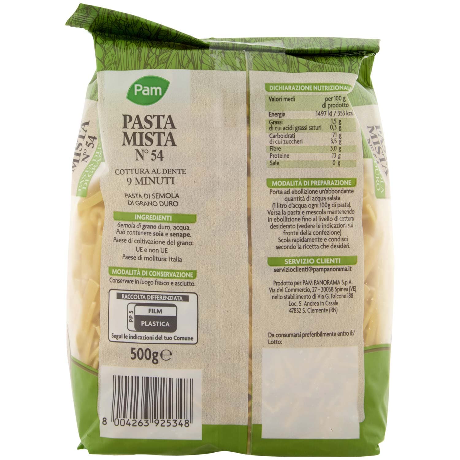 PAM Pasta Mista N° 54 Pasta di Semola di Grano Duro 500 g – immagine 4
