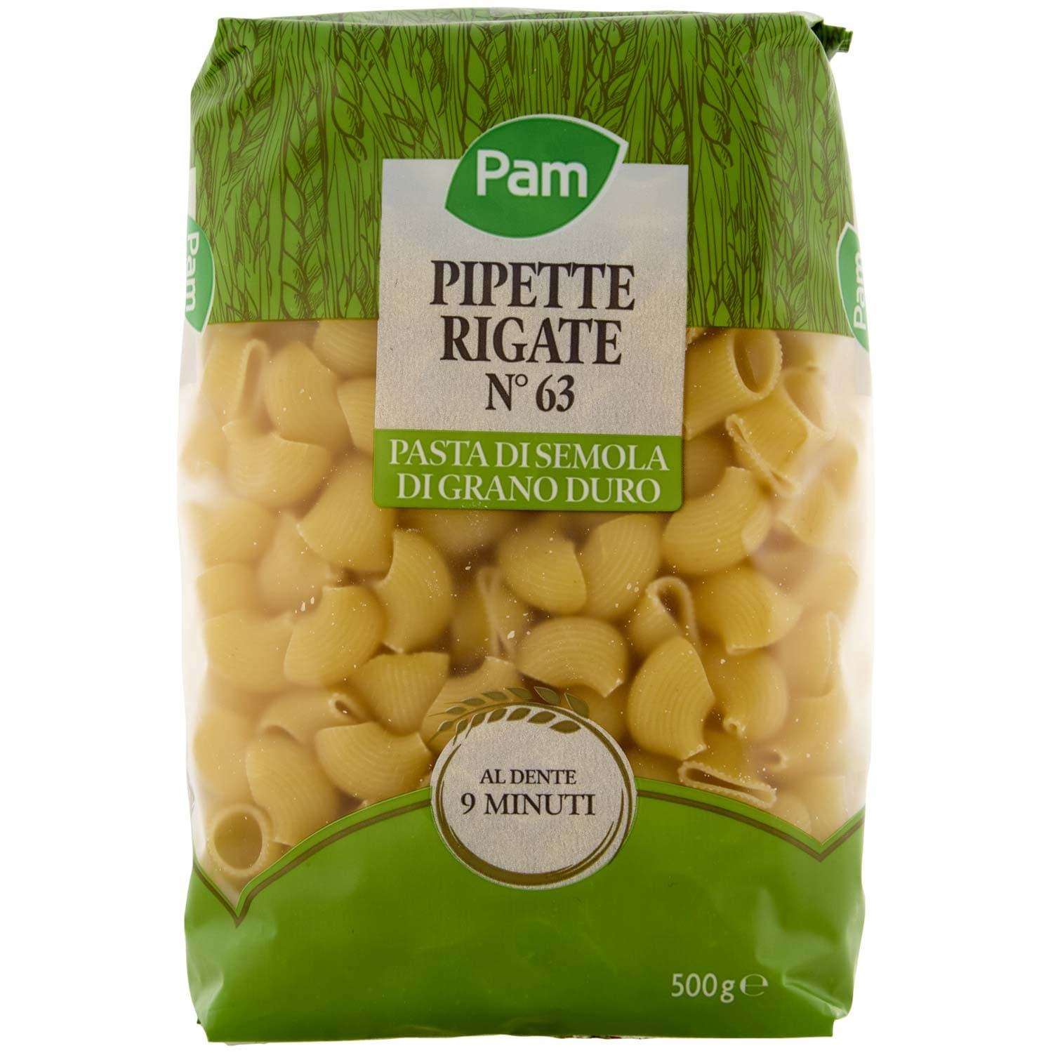PAM Pipette Rigate N° 63 Pasta di Semola di Grano Duro 500 g – immagine 2