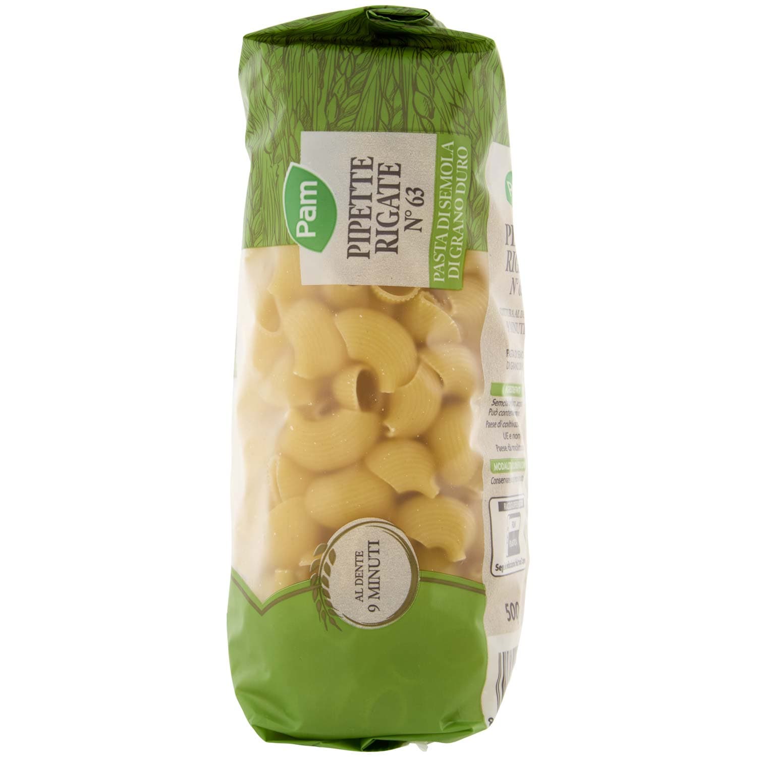 PAM Pipette Rigate N° 63 Pasta di Semola di Grano Duro 500 g – immagine 5