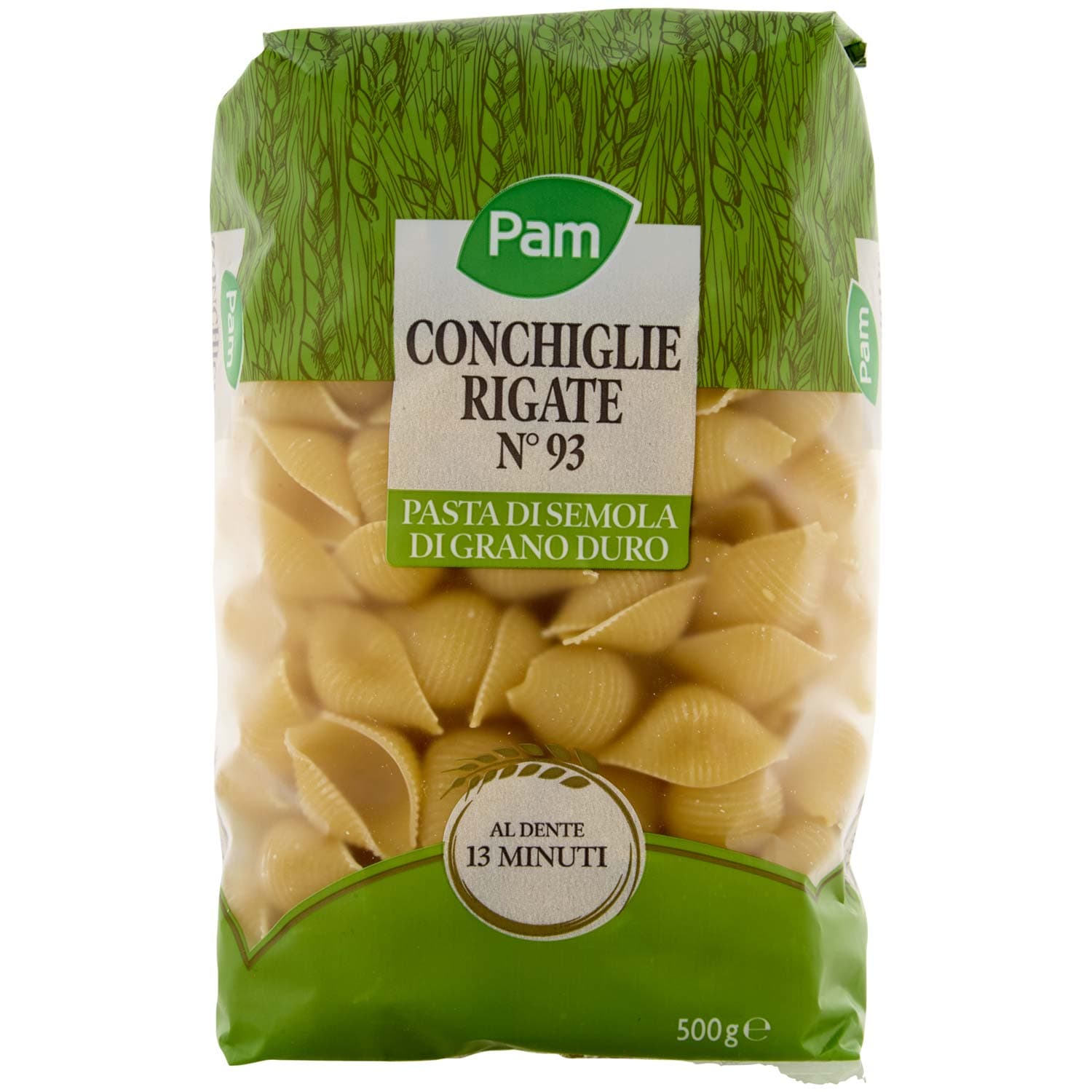 PAM Conchiglie Rigate N° 93 Pasta di Semola di Grano Duro 500 g – immagine 2