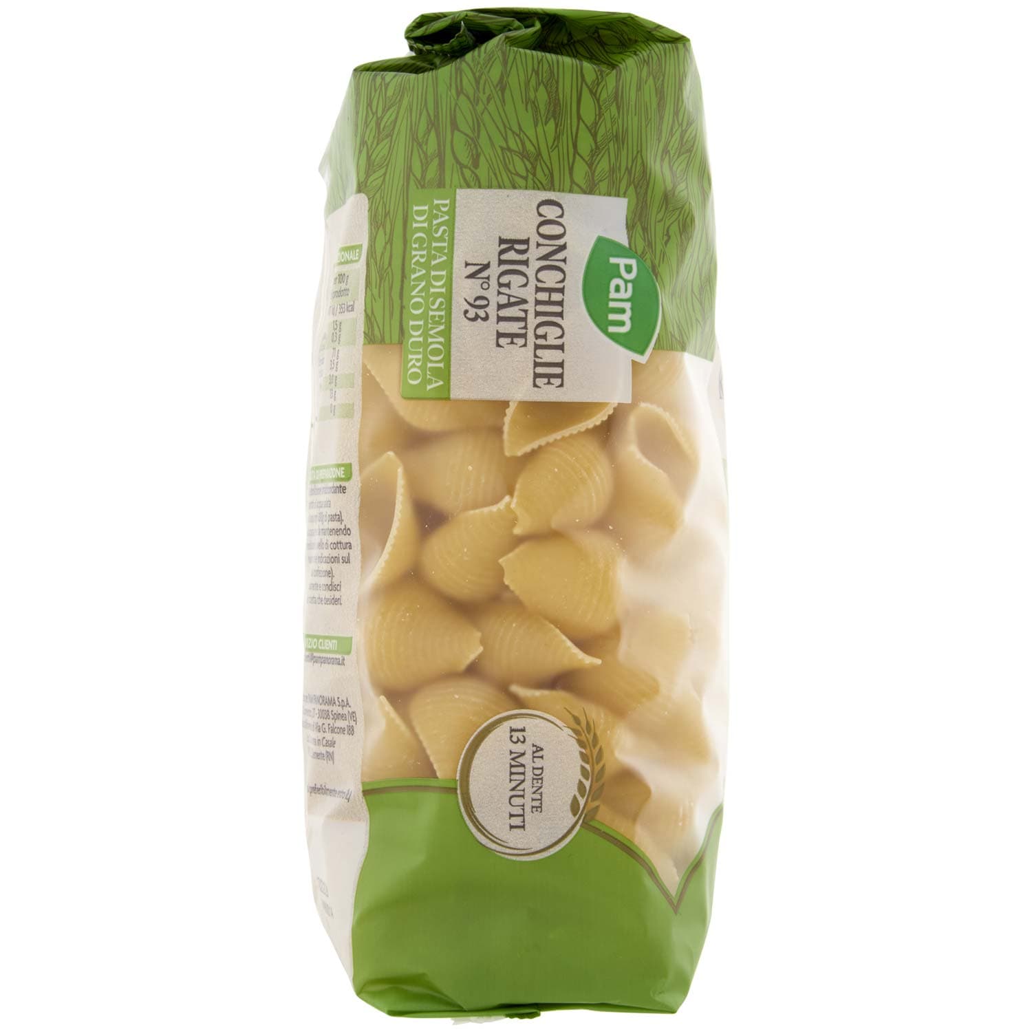 PAM Conchiglie Rigate N° 93 Pasta di Semola di Grano Duro 500 g – immagine 3