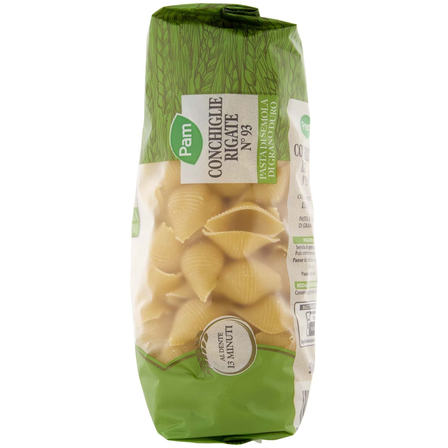 PAM Conchiglie Rigate N° 93 Pasta di Semola di Grano Duro 500 g – immagine 5