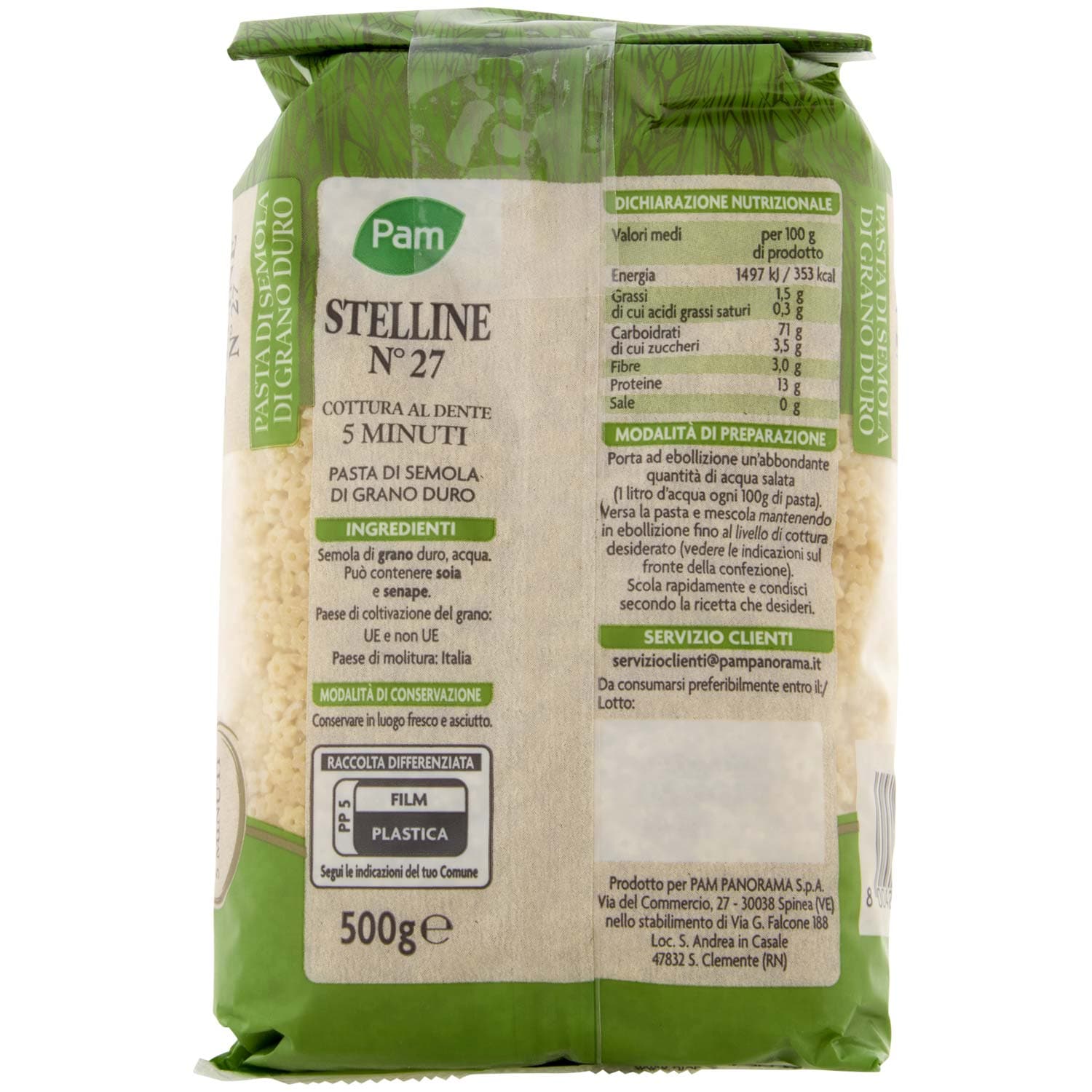 PAM Stelline N° 27 Pasta di Semola di Grano Duro 500 g – immagine 4