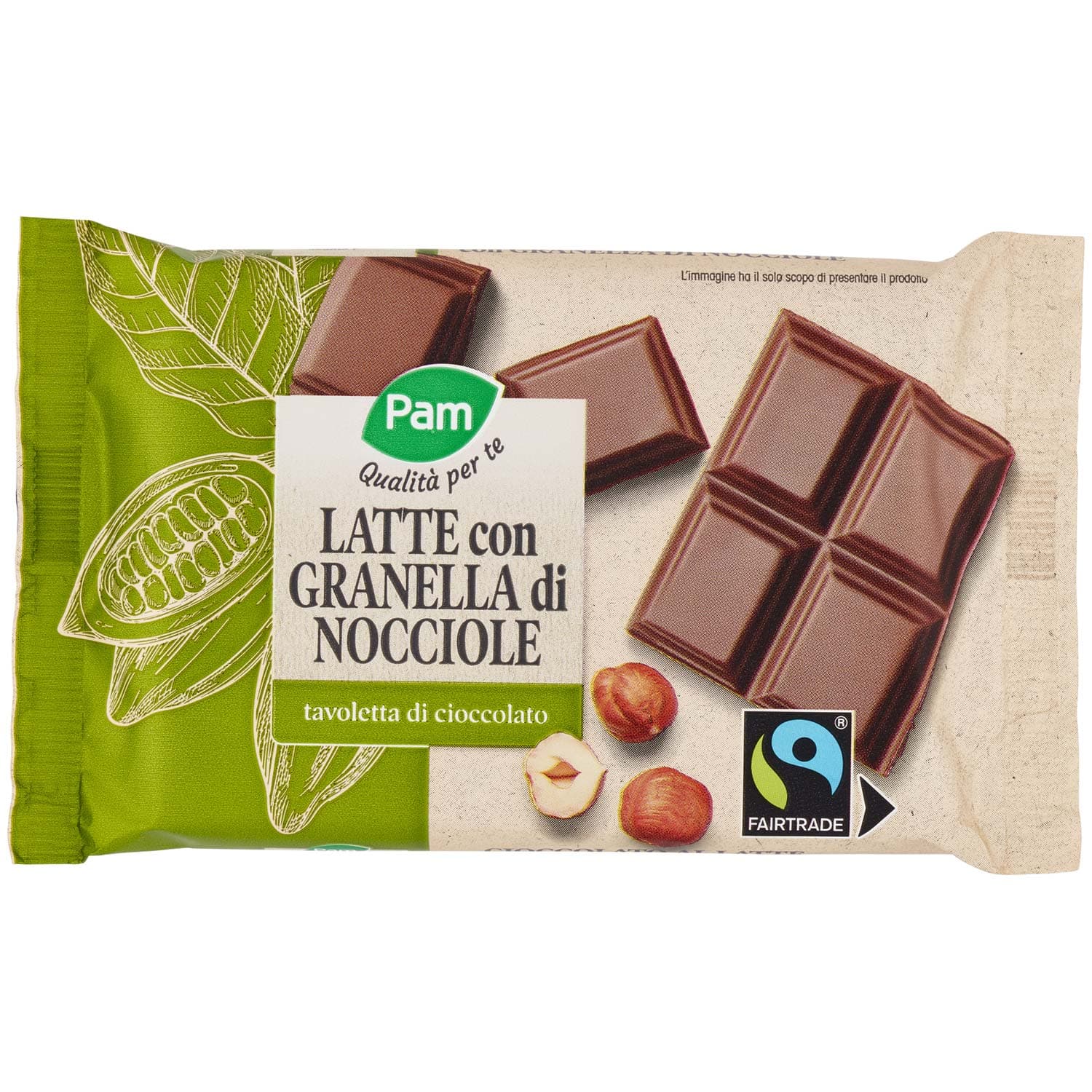 PAM Qualità per te Latte con Granella di Nocciole tavoletta di cioccolato 100 g – immagine 2