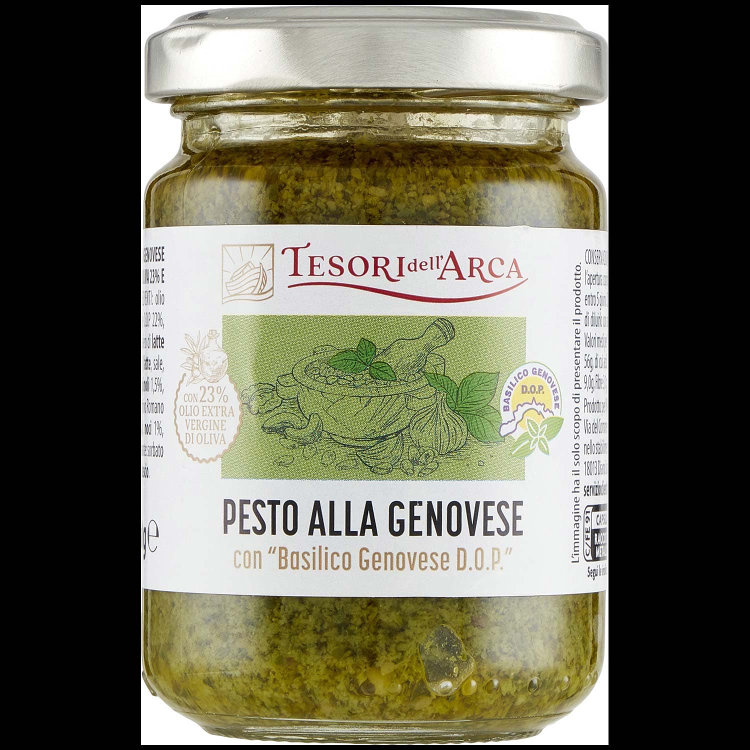 TESORI DELL'ARCA Pesto alla Genovese con "Basilico Genovese D.O.P." 130 g – immagine 2