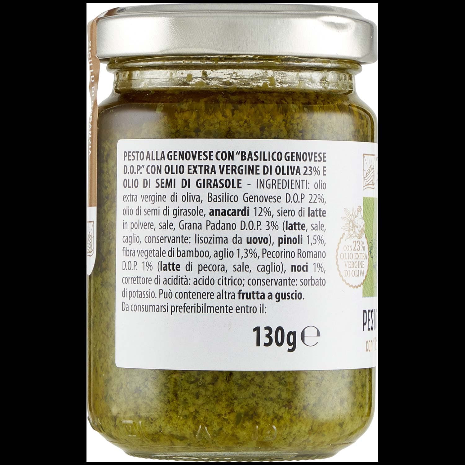 TESORI DELL'ARCA Pesto alla Genovese con "Basilico Genovese D.O.P." 130 g – immagine 3