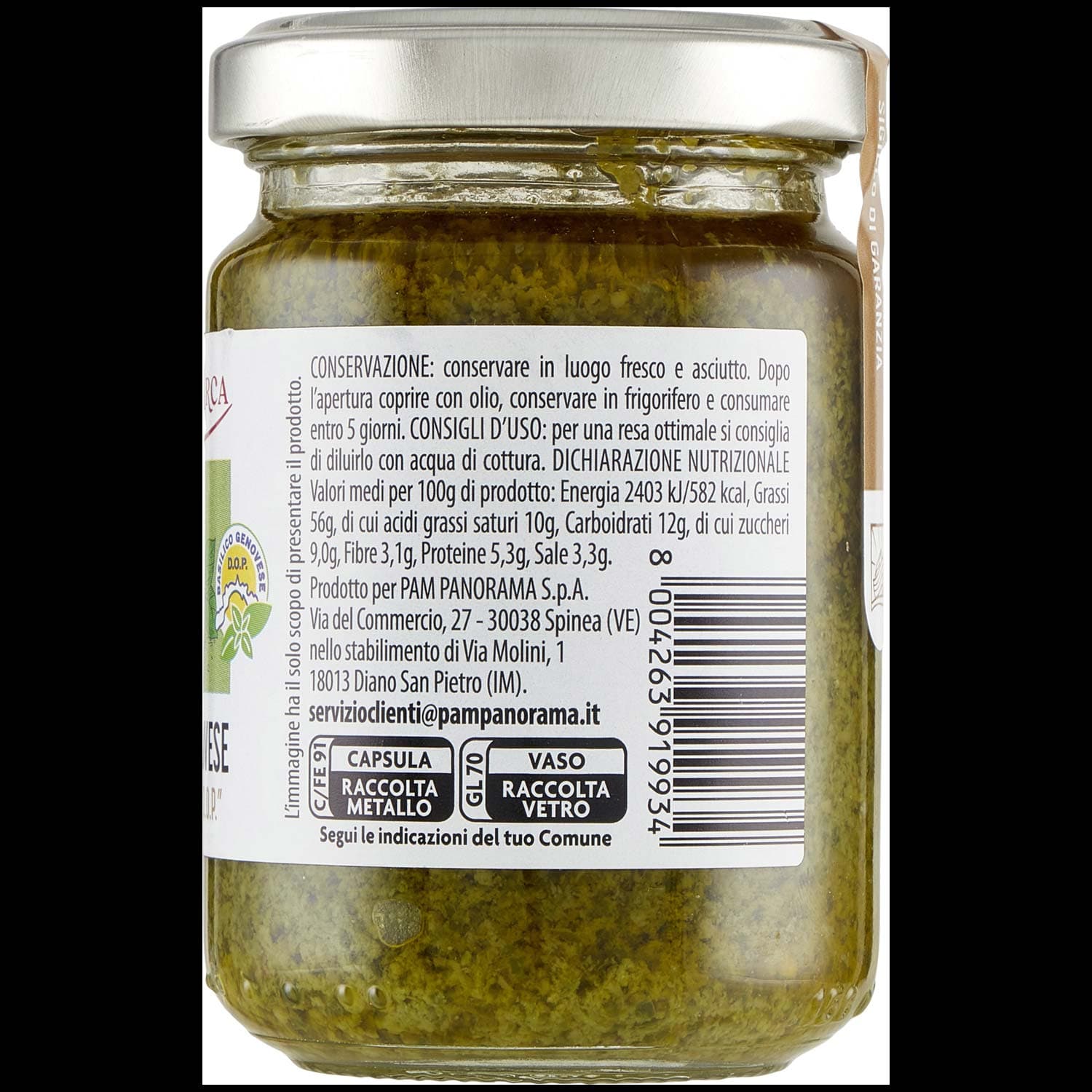 TESORI DELL'ARCA Pesto alla Genovese con "Basilico Genovese D.O.P." 130 g – immagine 5