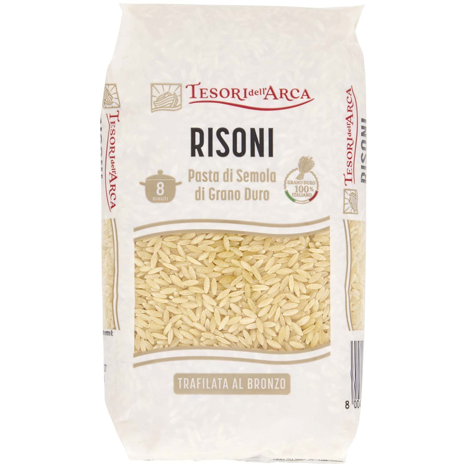 TESORI DELL'ARCA Pasta di Semola di Grano Duro Risoni 500 g – immagine 2