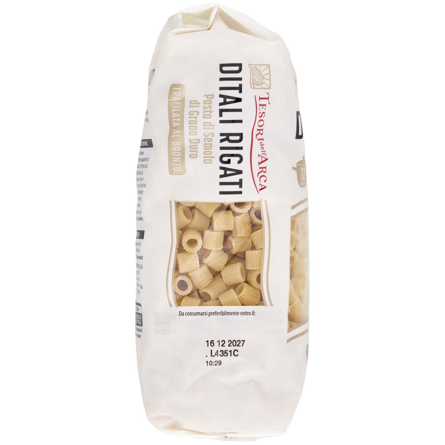 TESORI DELL'ARCA Pasta di Semola di Grano Duro Ditali Rigati 500 g – immagine 3