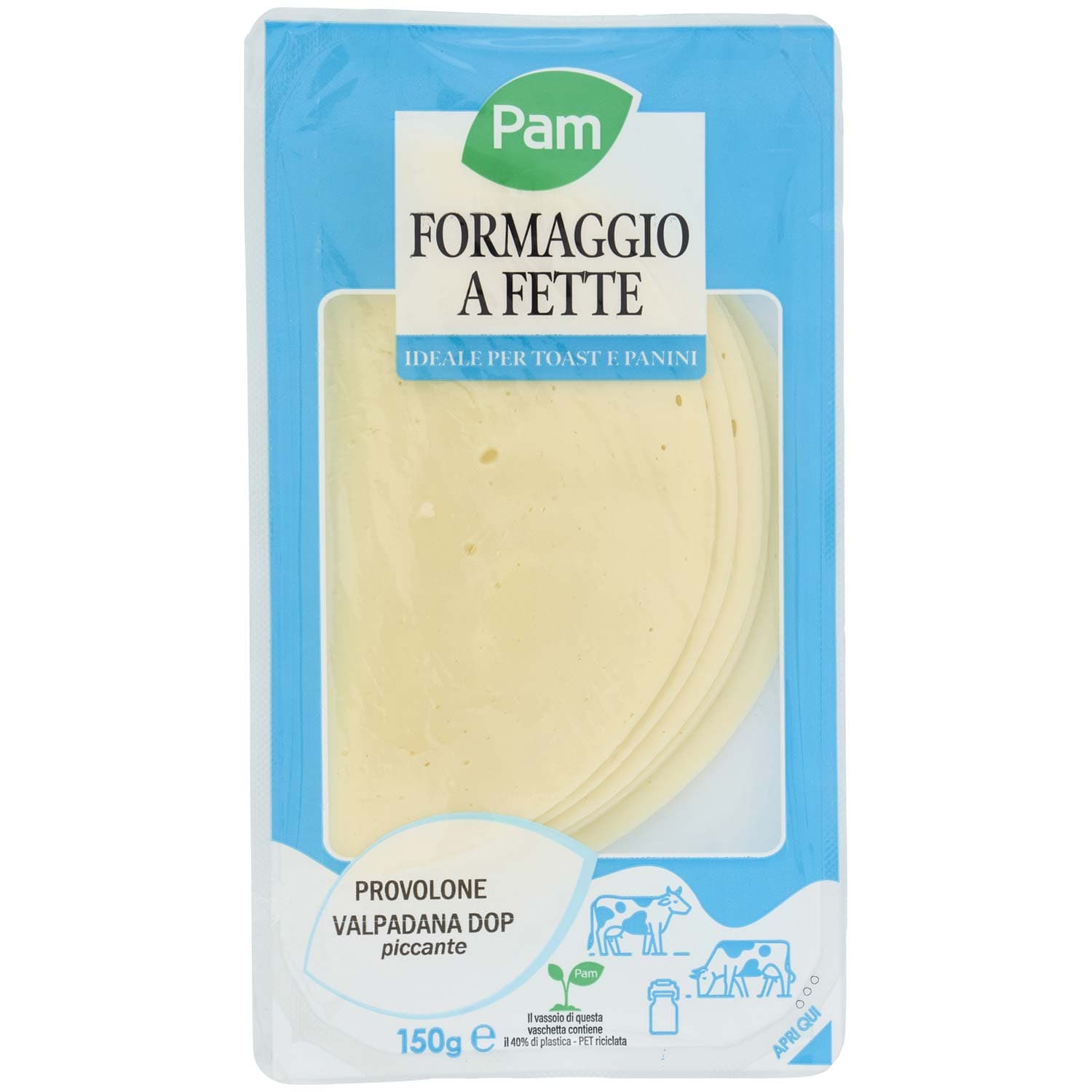 PAM Qualità per te Formaggio a Fette Provolone Valpadana DOP piccante 150 g – immagine 2