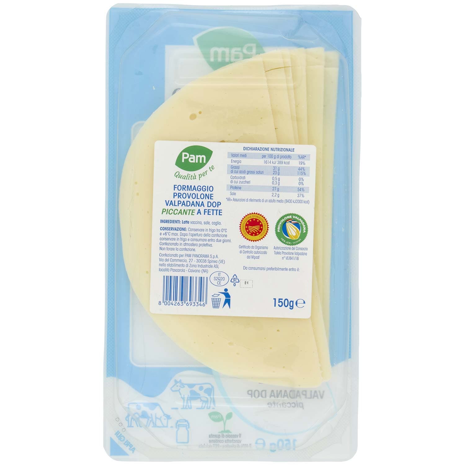 PAM Qualità per te Formaggio a Fette Provolone Valpadana DOP piccante 150 g – immagine 4