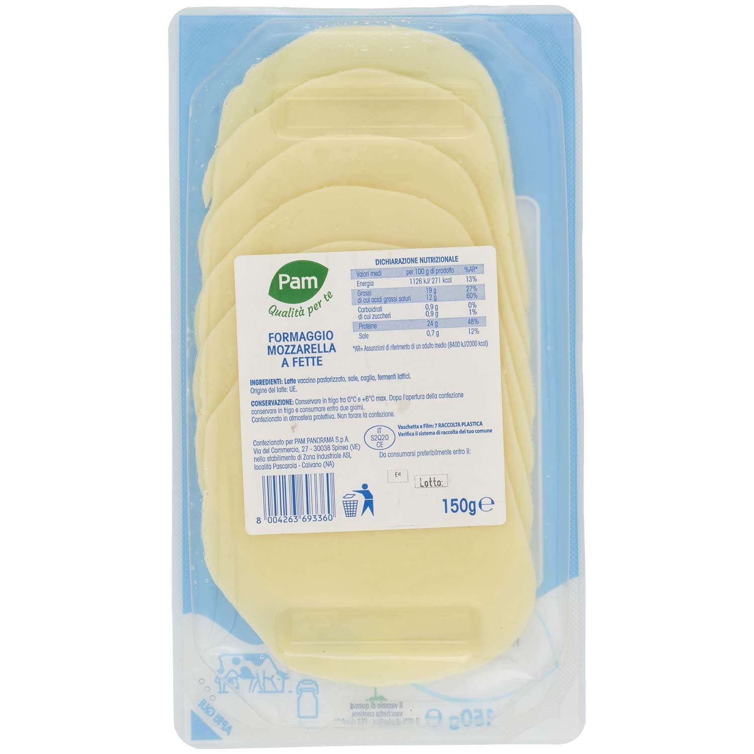 PAM Qualità per te Formaggio a Fette Mozzarella 150 g – immagine 4
