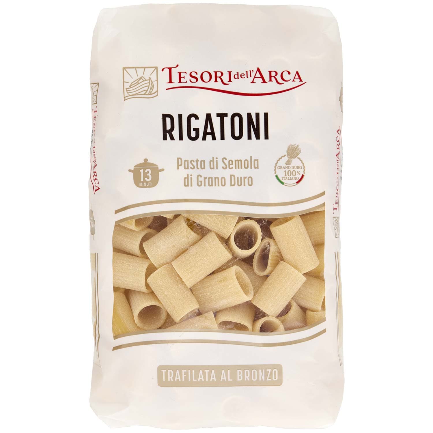 TESORI DELL'ARCA Pasta di Semola di Grano Duro Rigatoni 500 g – immagine 2