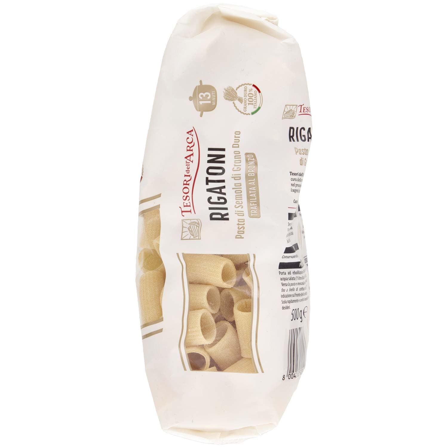 TESORI DELL'ARCA Pasta di Semola di Grano Duro Rigatoni 500 g – immagine 5