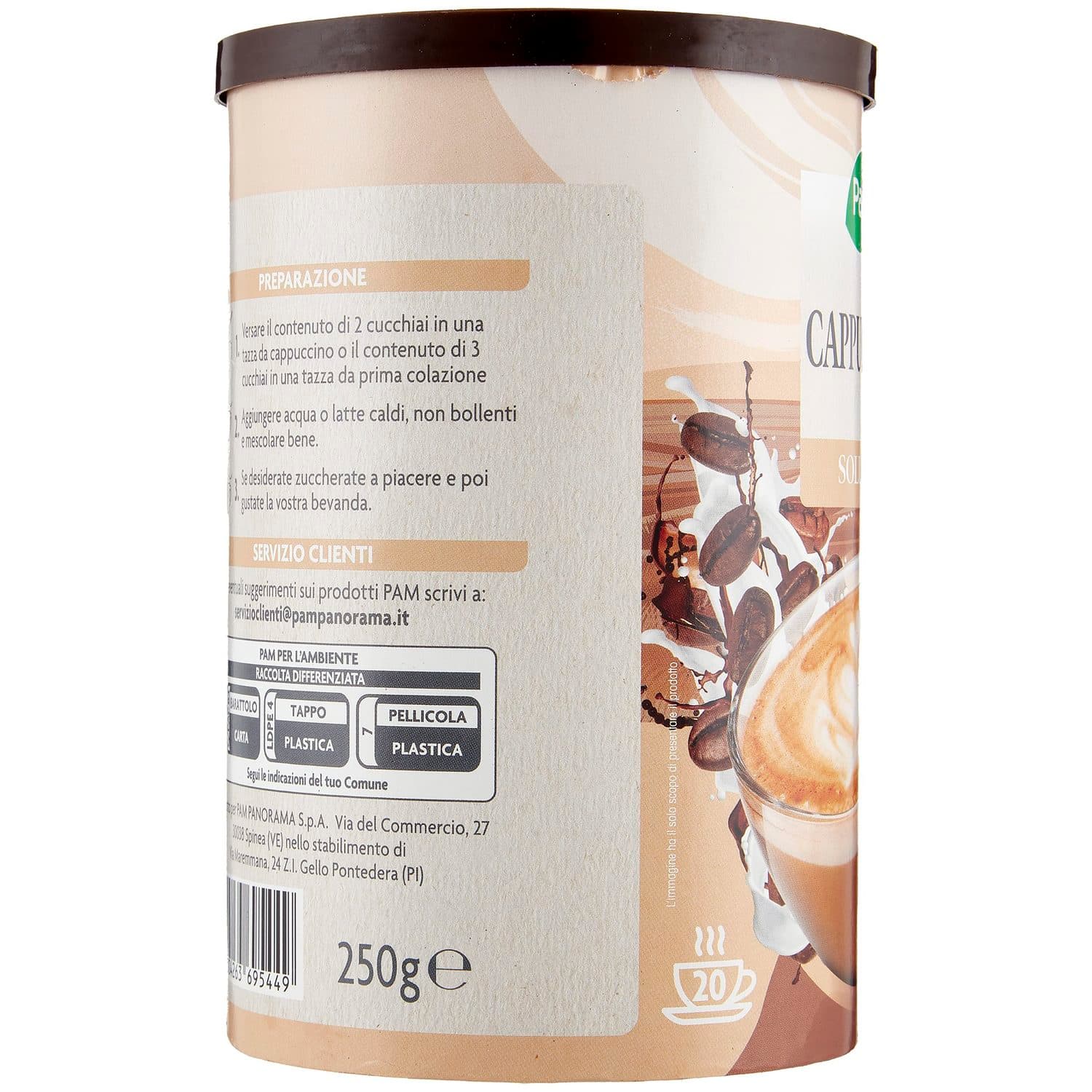 PAM Qualità per te Cappuccino solubile 250 g – immagine 3
