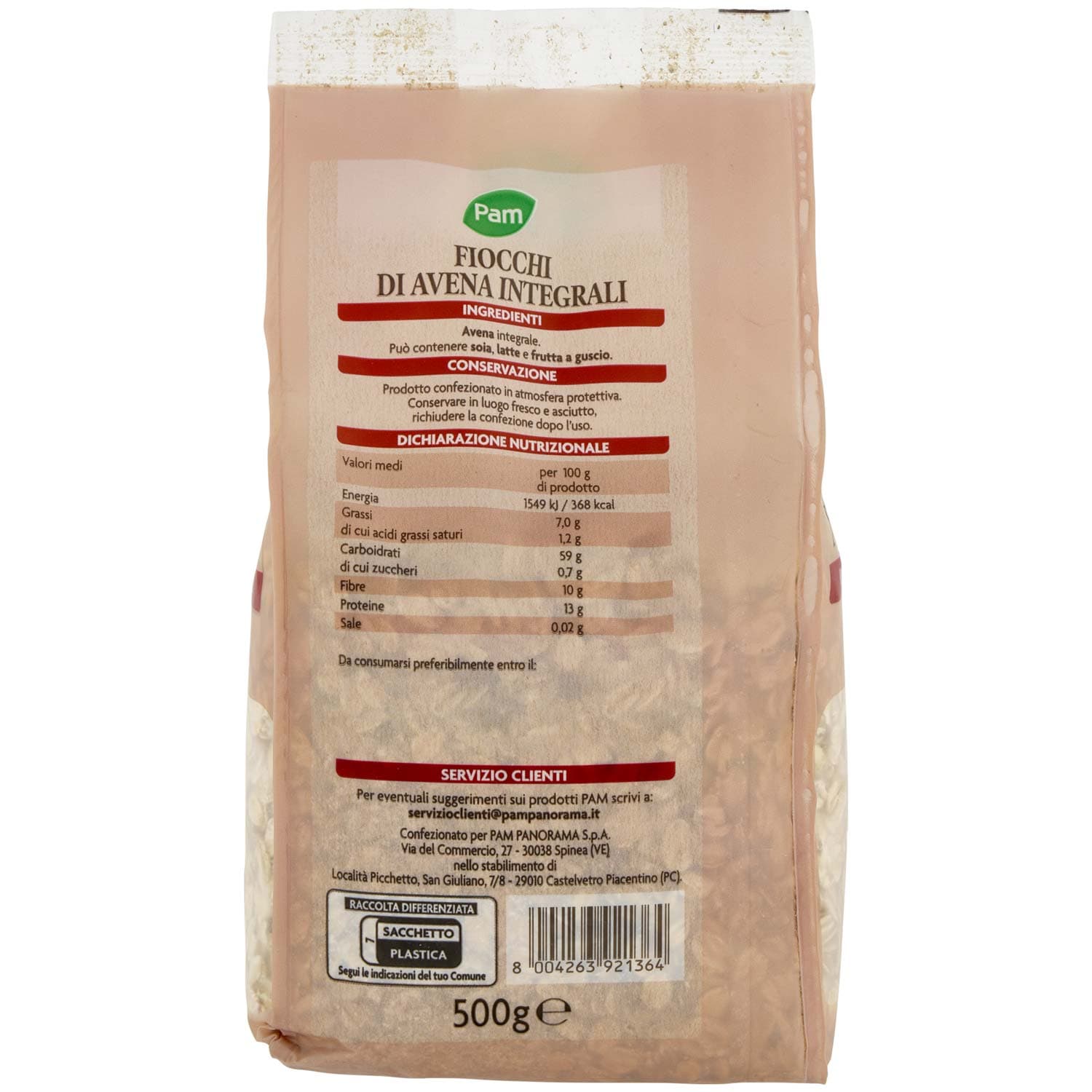 PAM Fiocchi di Avena Integrali 500 g – immagine 4