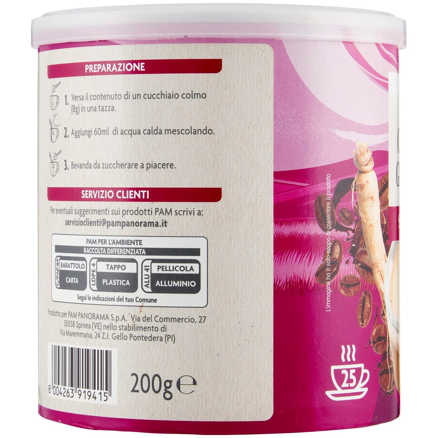 PAM Caffè e Ginseng Solubile 200 g – immagine 3