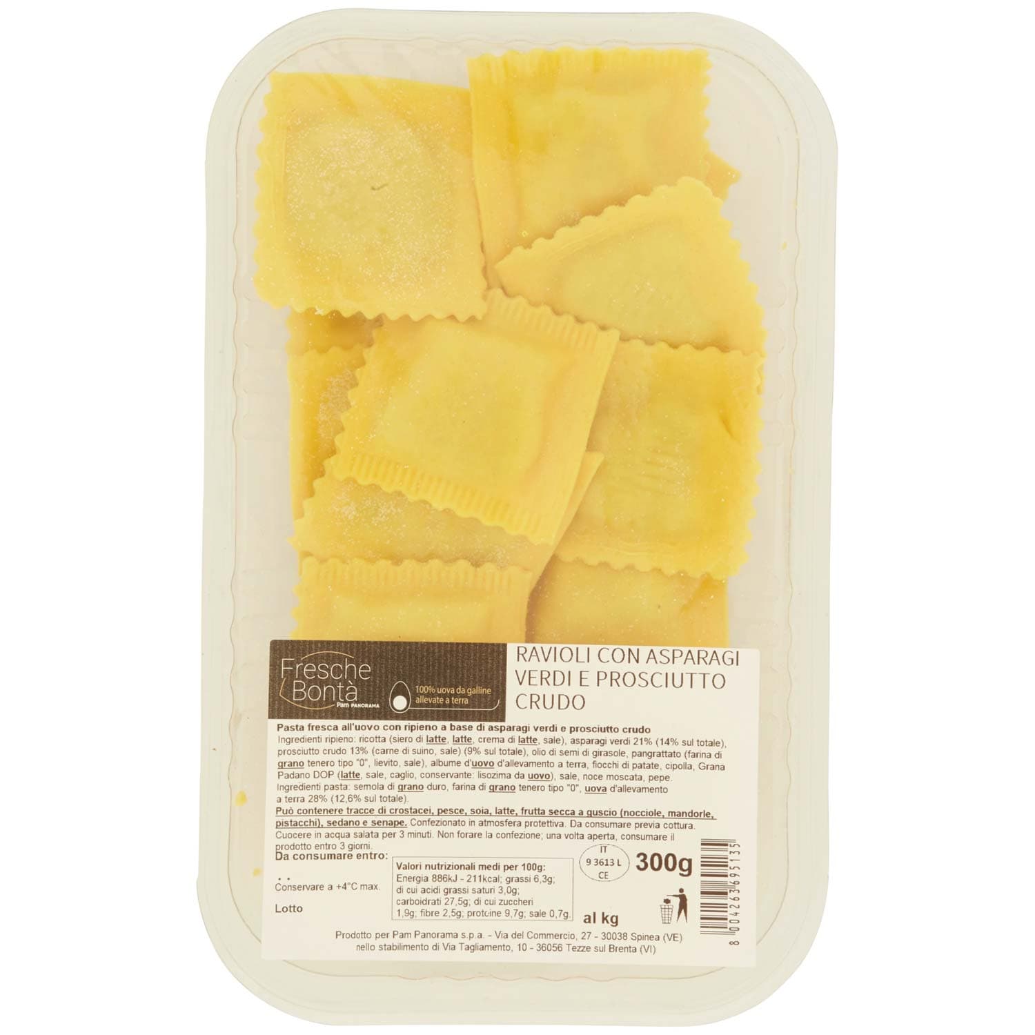 FRESCHE BONTÀ Ravioli con Asparagi Verdi e Prosciutto Crudo 300 g – immagine 2