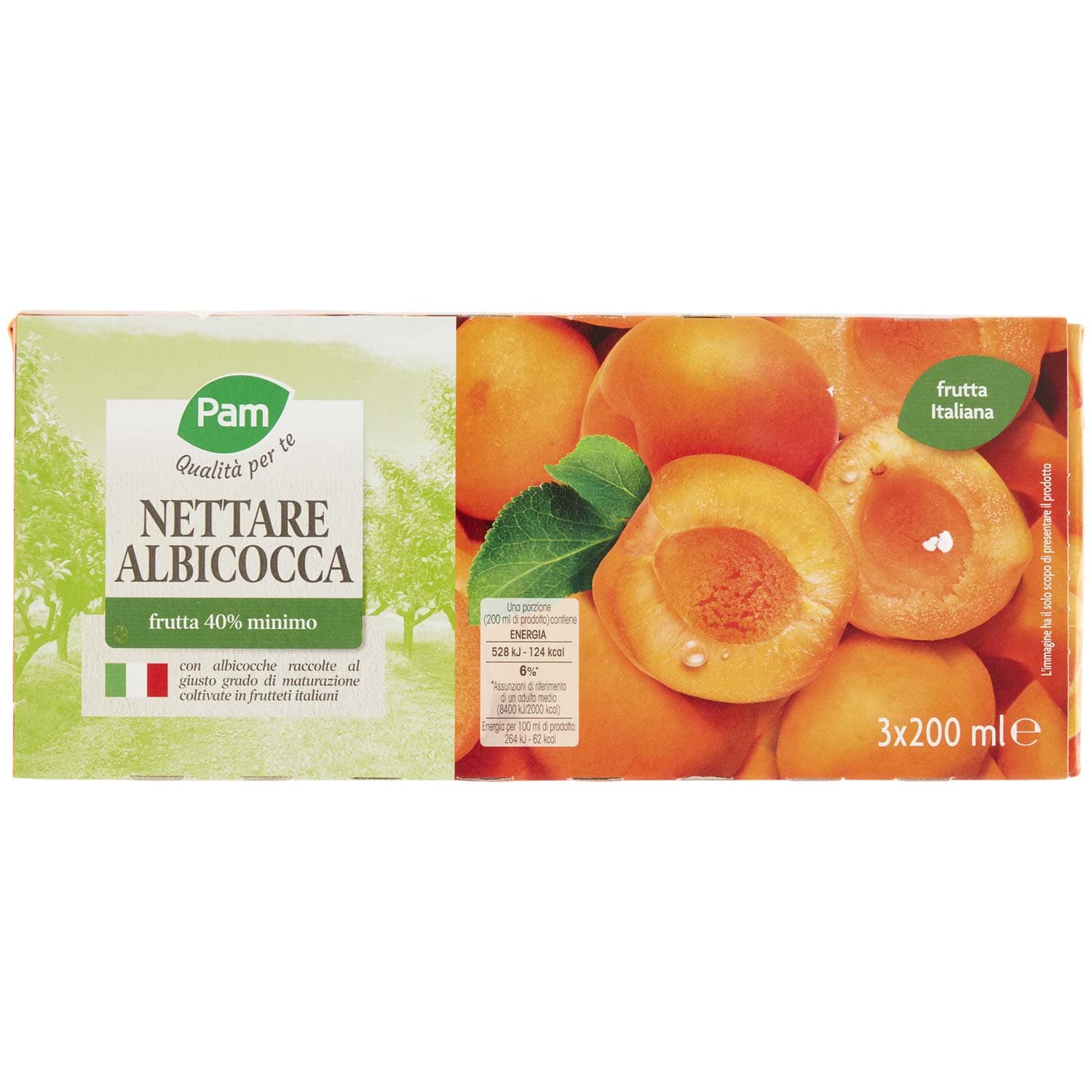 PAM PANORAMA Succo e Polpa di Albicocca 600 ml (200ml x 3) – immagine 2