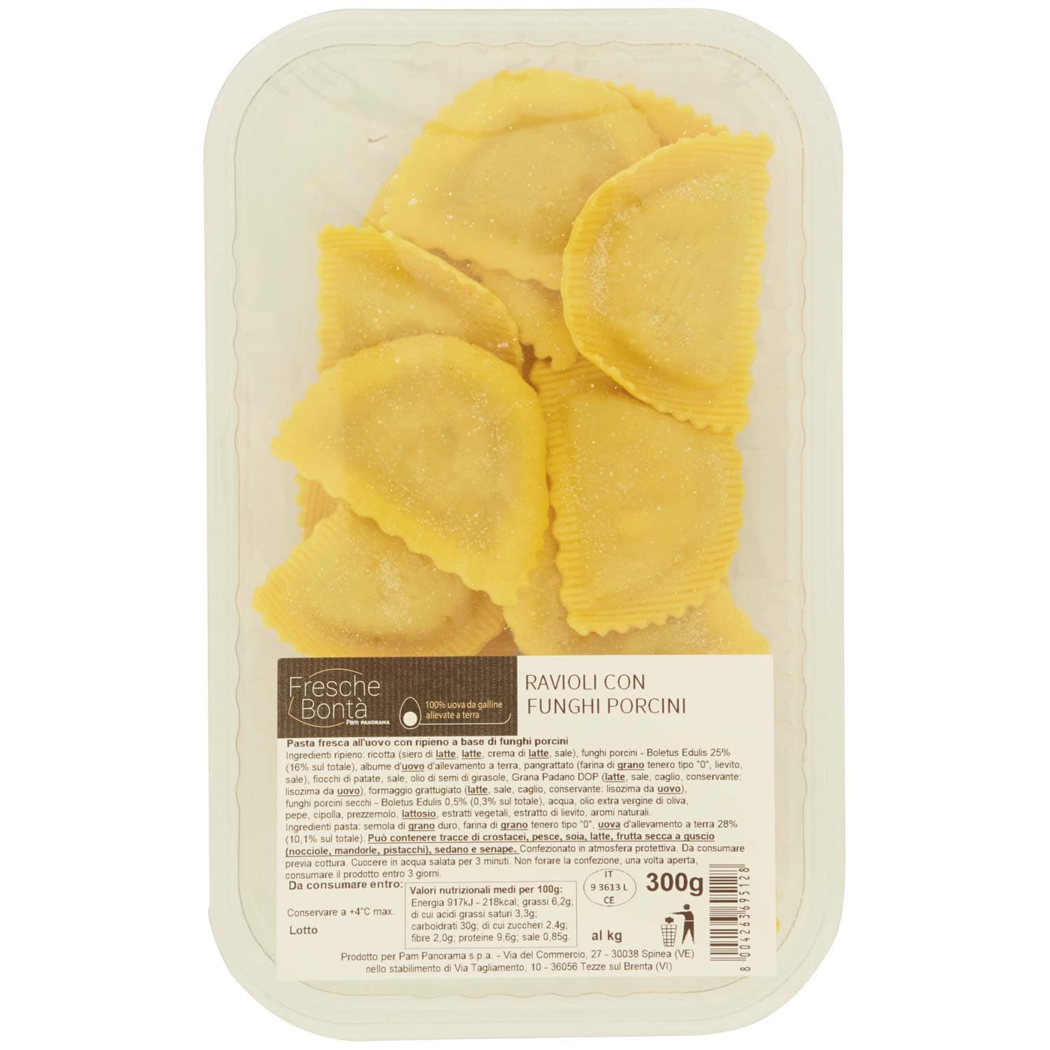 FRESCHE BONTÀ Ravioli con Funghi Porcini 300 g – immagine 2