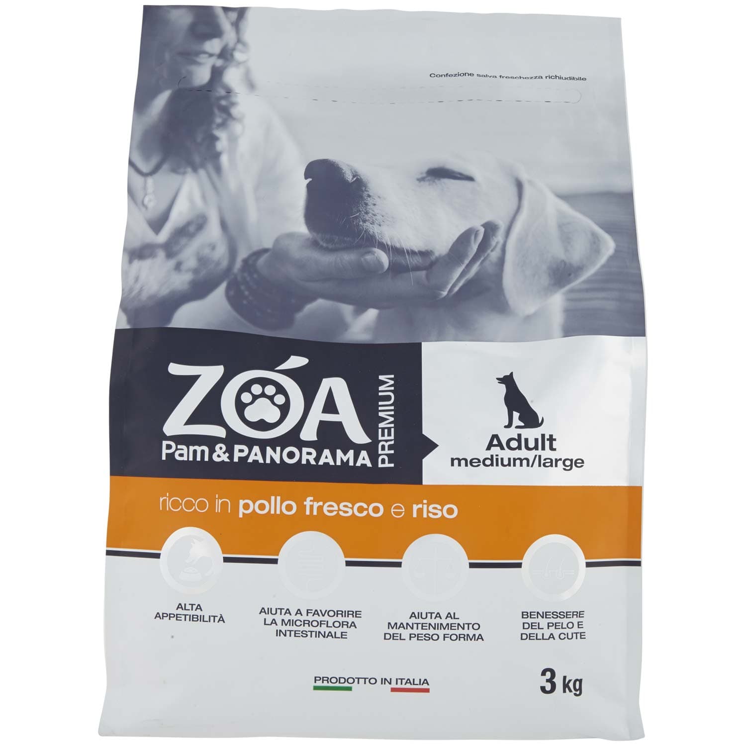 ZOA PREMIUM Adult medium/large ricco in pollo fresco e riso 3 kg – immagine 2