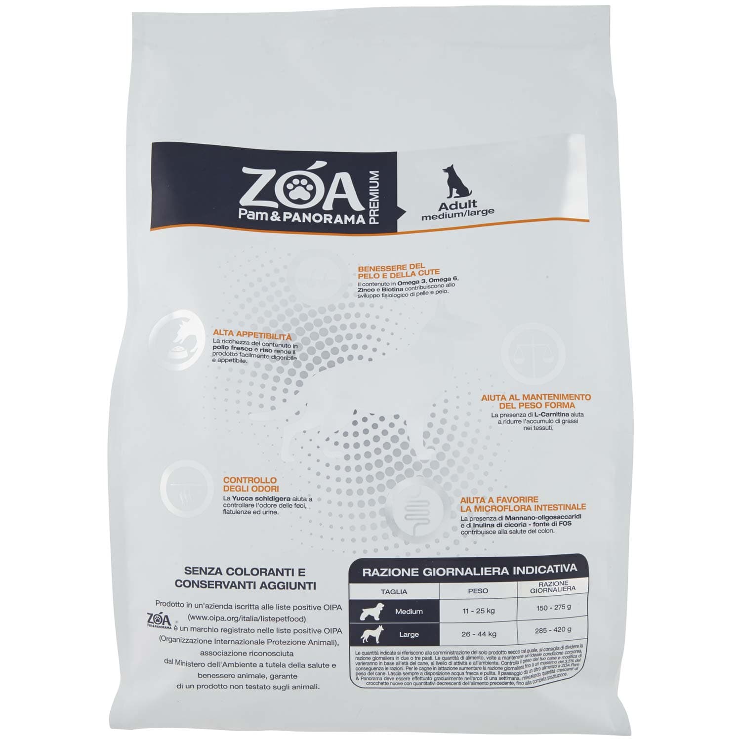 ZOA PREMIUM Adult medium/large ricco in pollo fresco e riso 3 kg – immagine 4