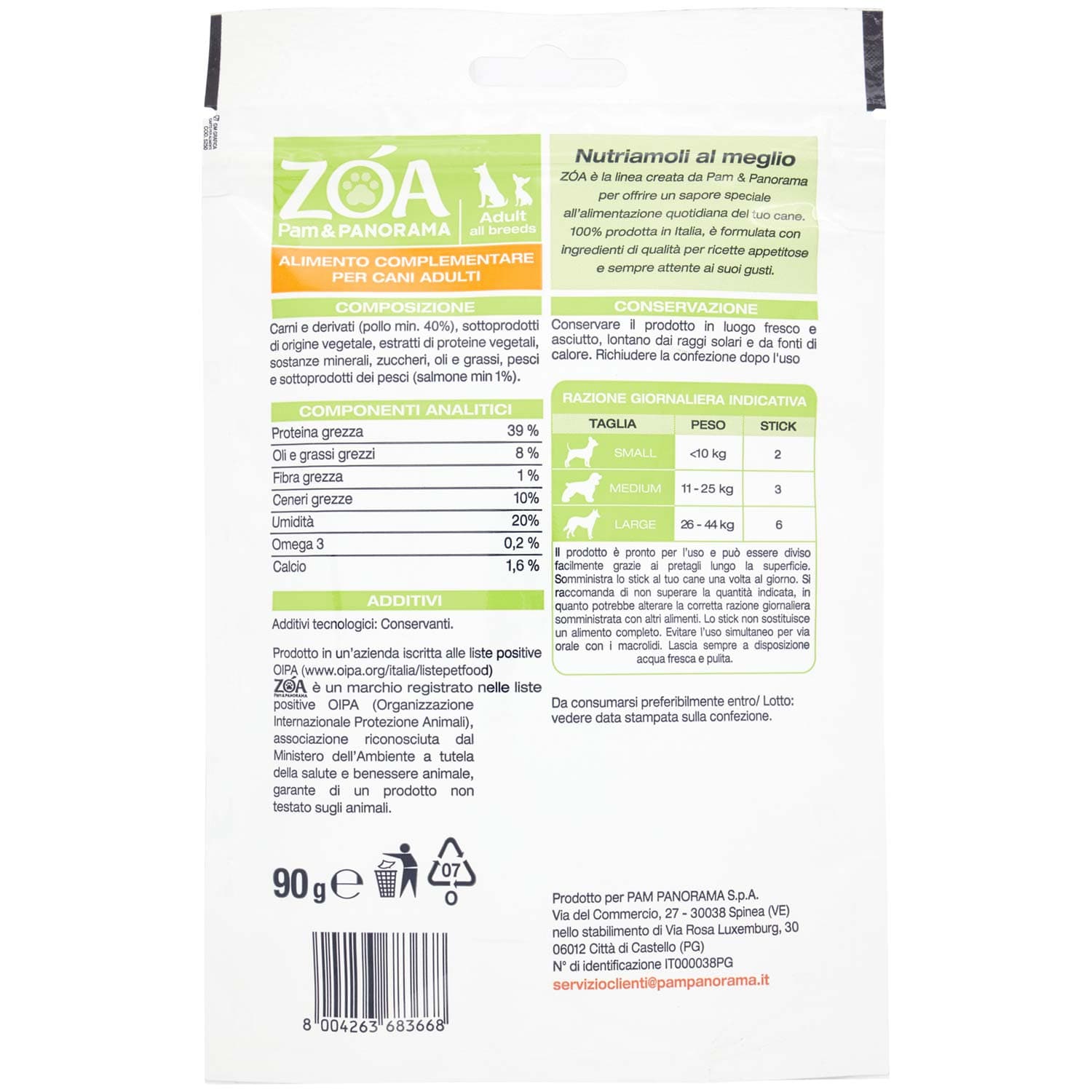 Giuntini Crancy DogSticks Snack quotidiano Pollo Omega3 x10 90 g – immagine 4