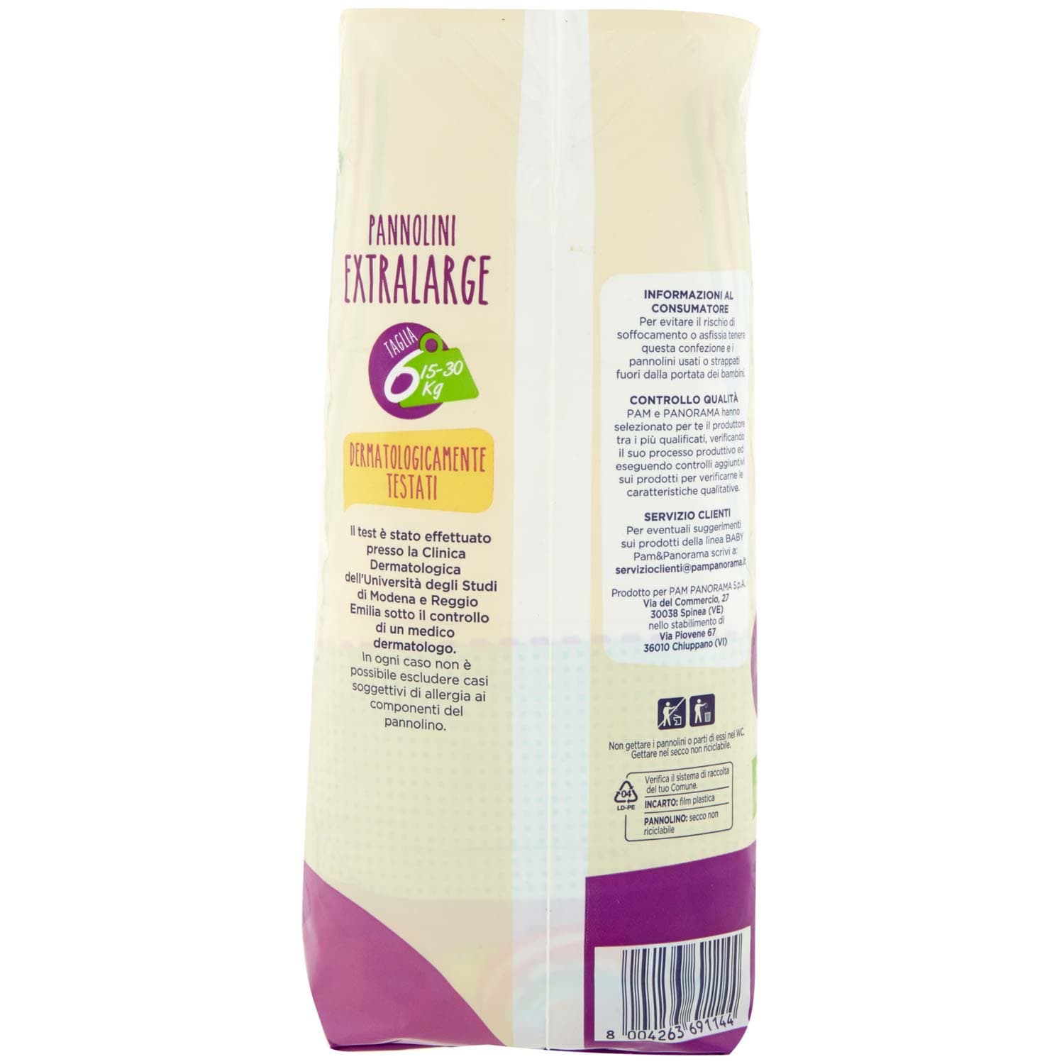 PAM PANORAMA Linea Baby Pannolini Extralarg Taglia 6 15-30 kg 14+14 pz – immagine 3