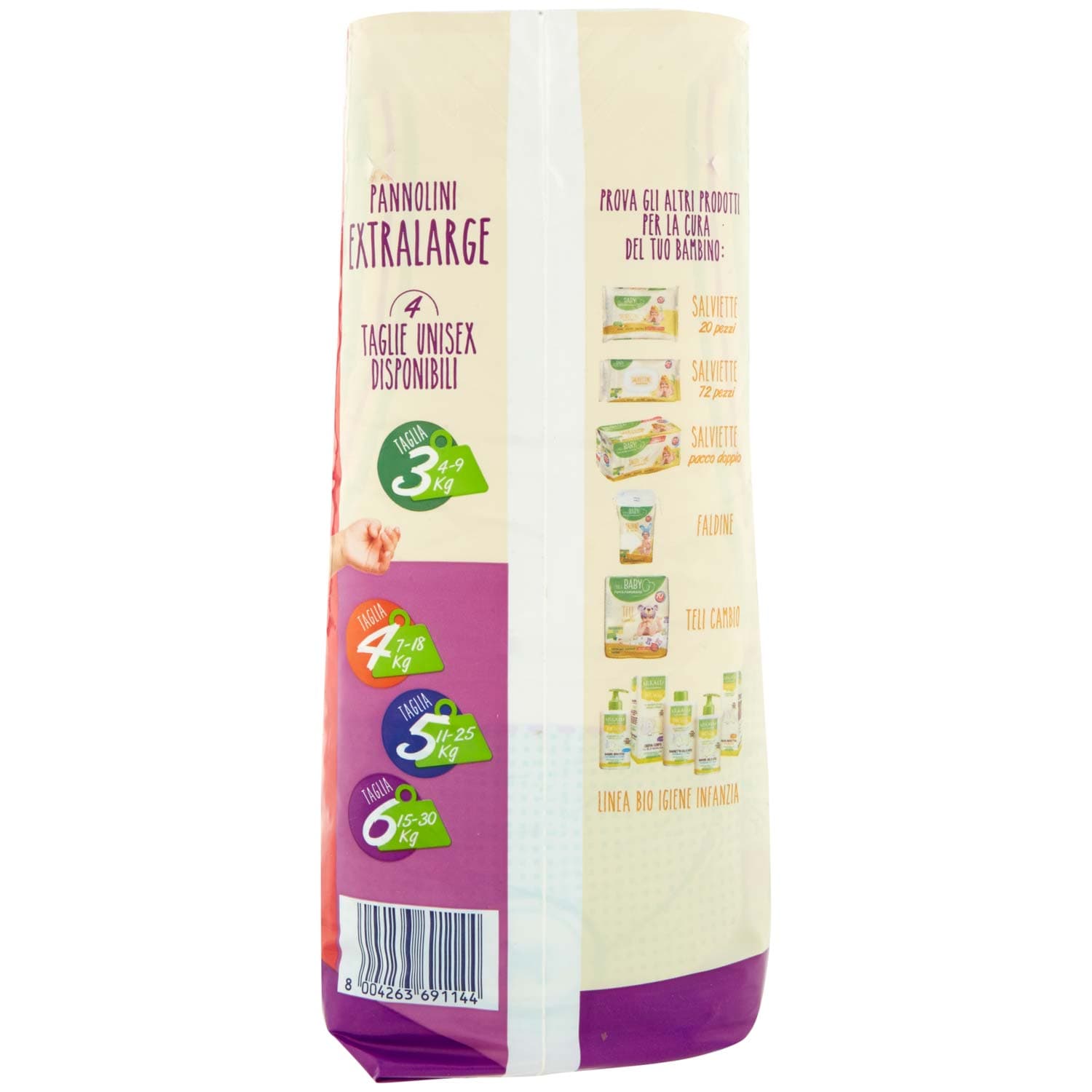 PAM PANORAMA Linea Baby Pannolini Extralarg Taglia 6 15-30 kg 14+14 pz – immagine 5