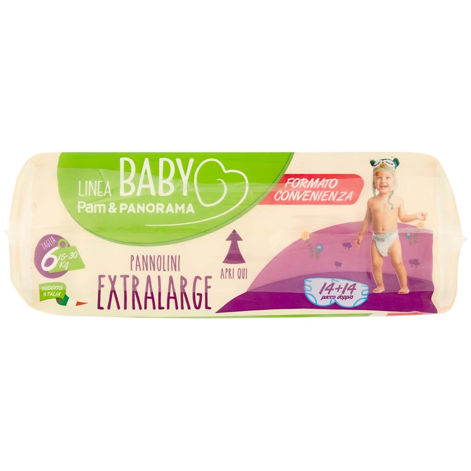 PAM PANORAMA Linea Baby Pannolini Extralarg Taglia 6 15-30 kg 14+14 pz – immagine 6