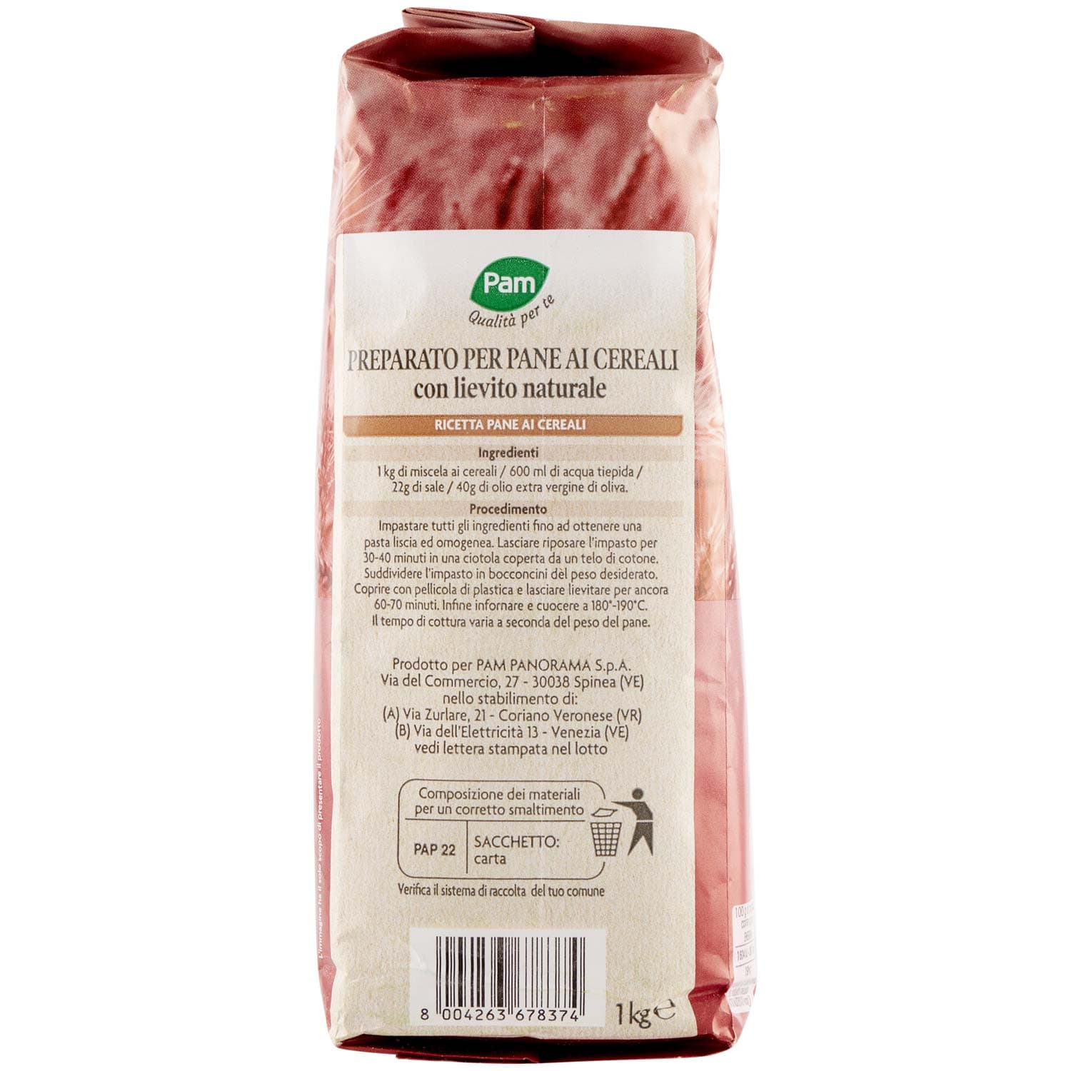 PAM PANORAMA Miscela per Pane ai Cereali 1 kg – immagine 3