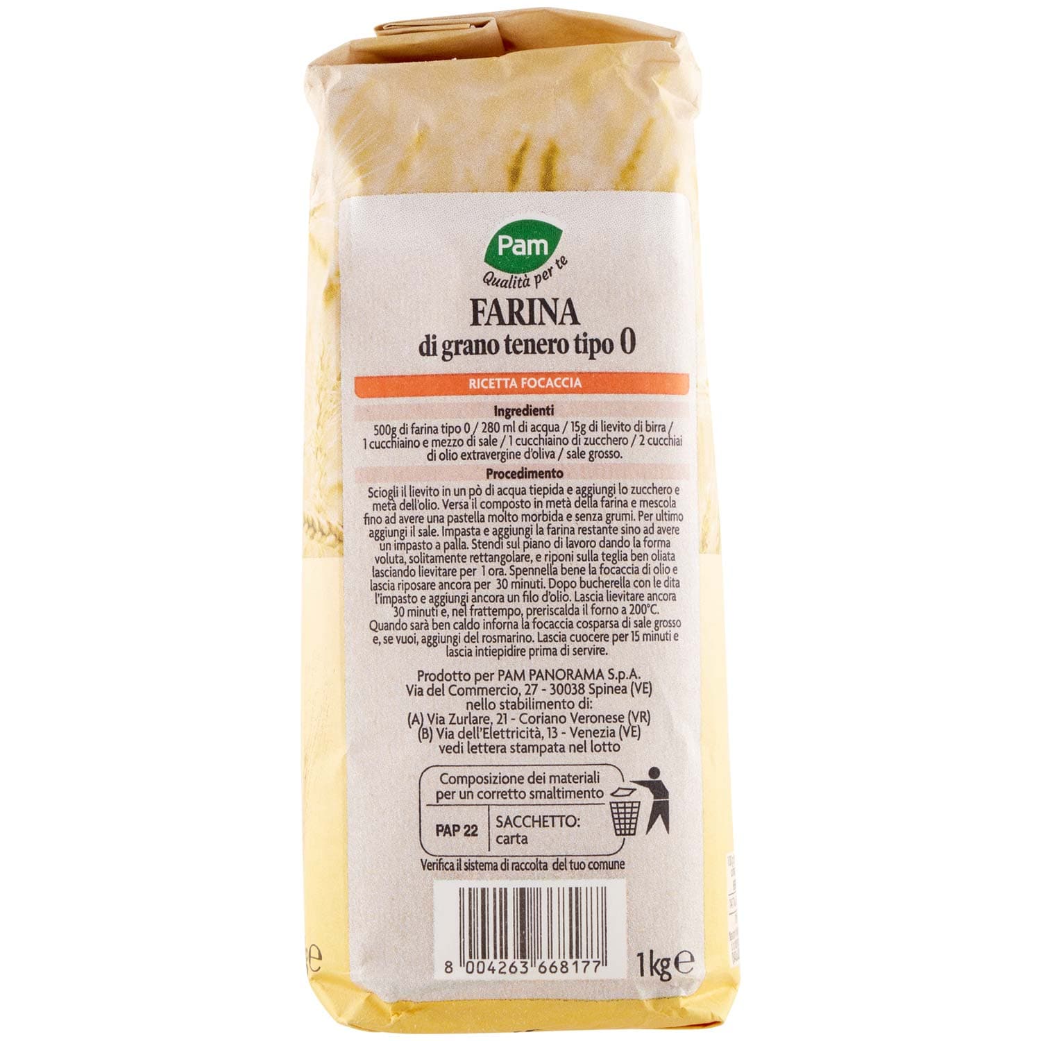 PAM Qualità per te Farina tipo 0 1 kg – immagine 3