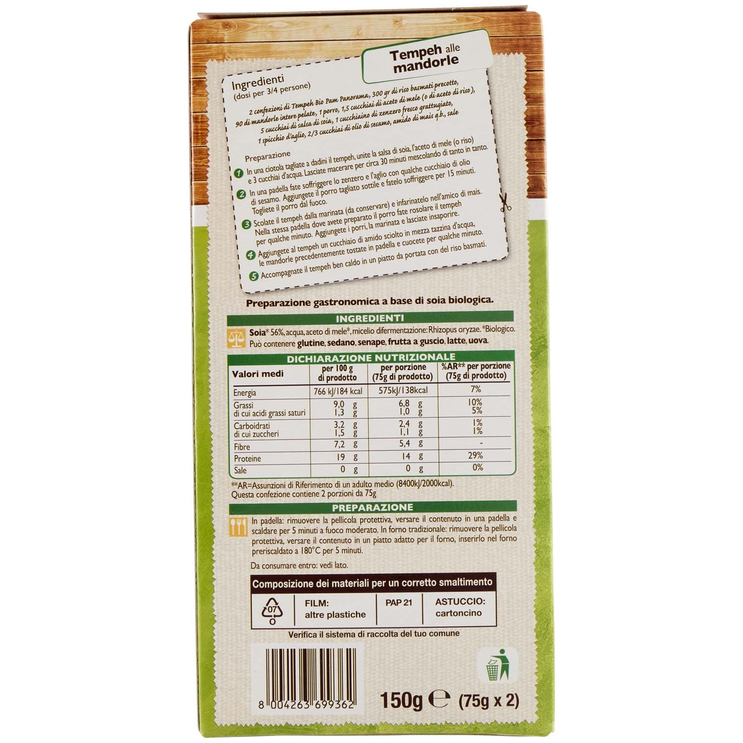 BIO Tempeh al naturale Biologico 2 x 75 g – immagine 4