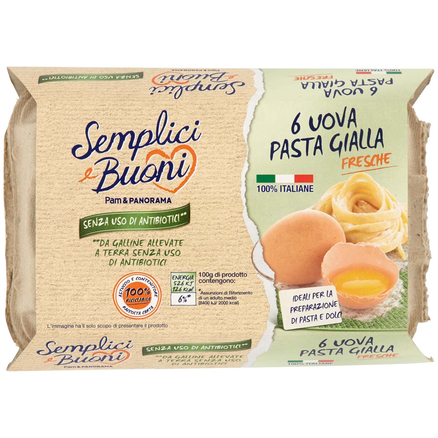 SEMPLICI E BUONI Senza Uso di Antibiotici 6 Uova Pasta Gialla Fresche – immagine 2